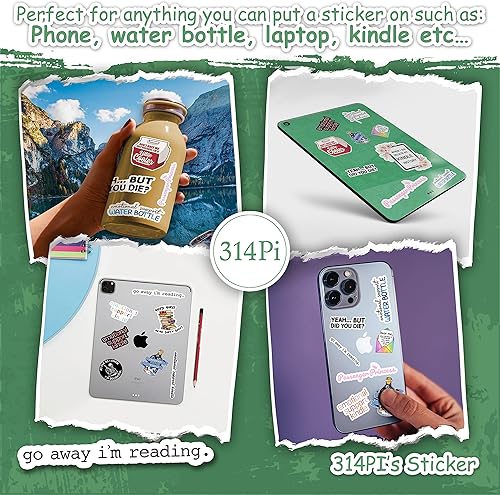 Miniatura 4 de 314PI Calcomanías de vinilo troqueladas impermeables Bookish para laptop, teléfono, botellas de agua, monopatín, calcomanías de libro para Kindle,