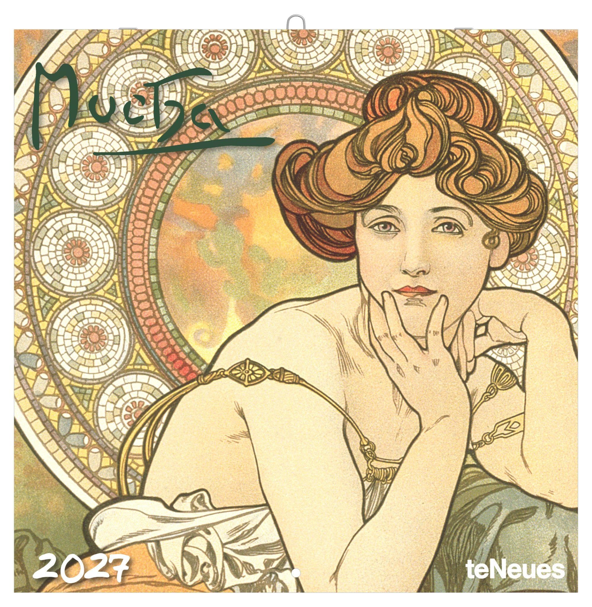 Mucha 2027: Wandkalender 30x30 cm (30x60 cm geöffnet), Kunstkalender mit Jugendstil-Motiven von Mucha