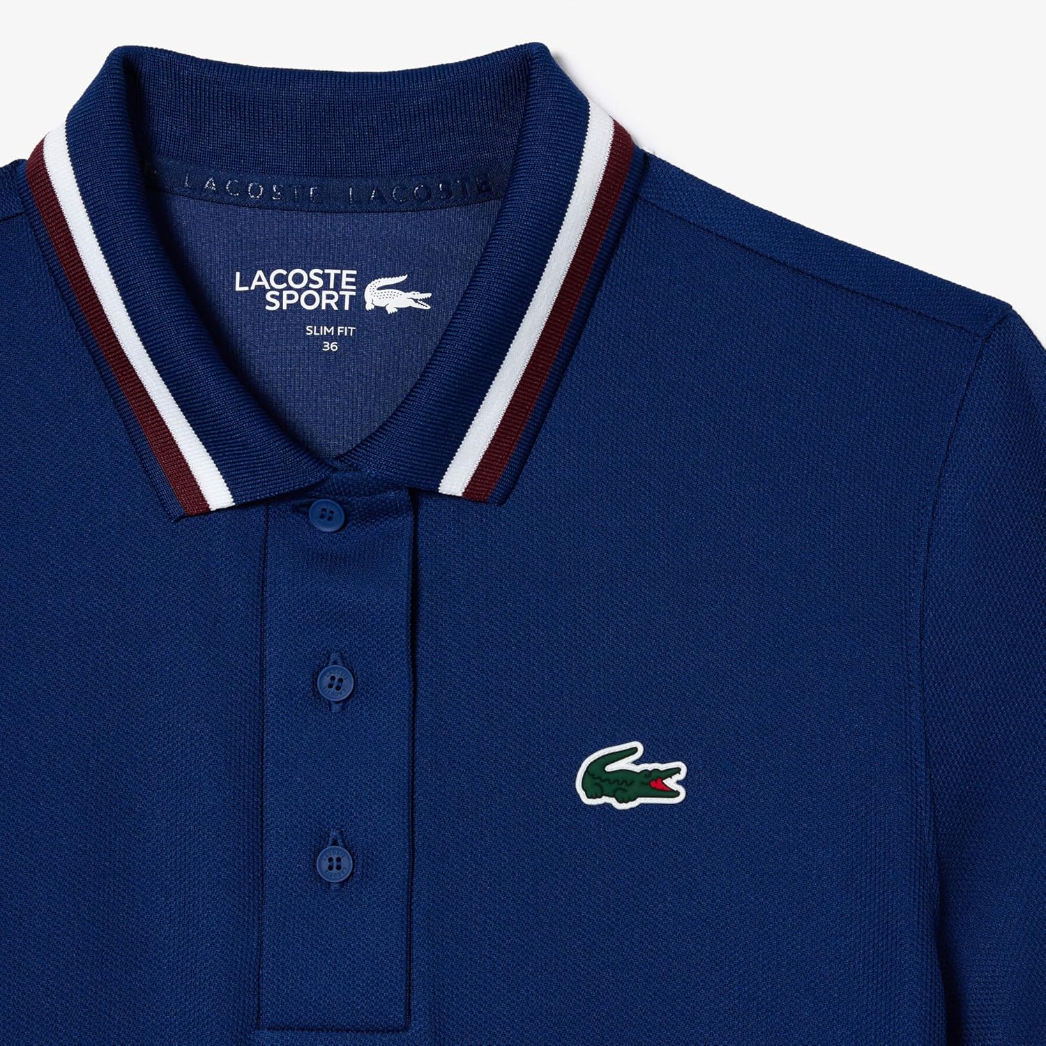 Lacoste Womens Sport Uv Protect Stripe Collar Tennis Polo Shirt - Image 6