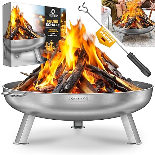 KESSER® Feuerschale 2,5mm Stahldicke | Feuerkorb Ø80cm Edelstahl | Feuertonne