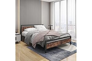 BOFENG Black Cama Queen Size Bed Frame with Storage - Noise Free...