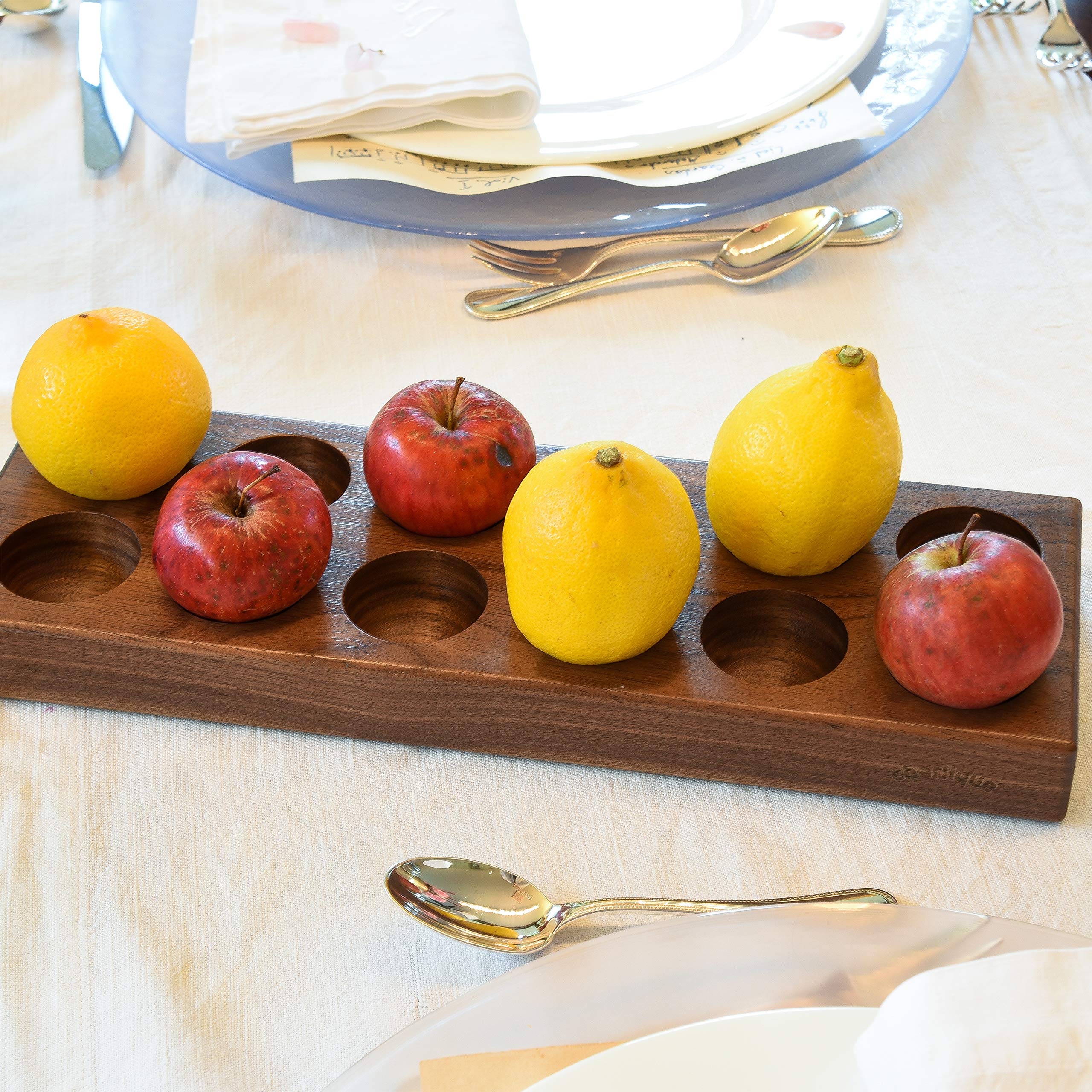 Huevera – Huevera hecha a mano para 12 huevos – Almacenamiento de huevos de lujo – Tu ingenioso soporte para huevos de madera maciza de nogal – Apto para nevera