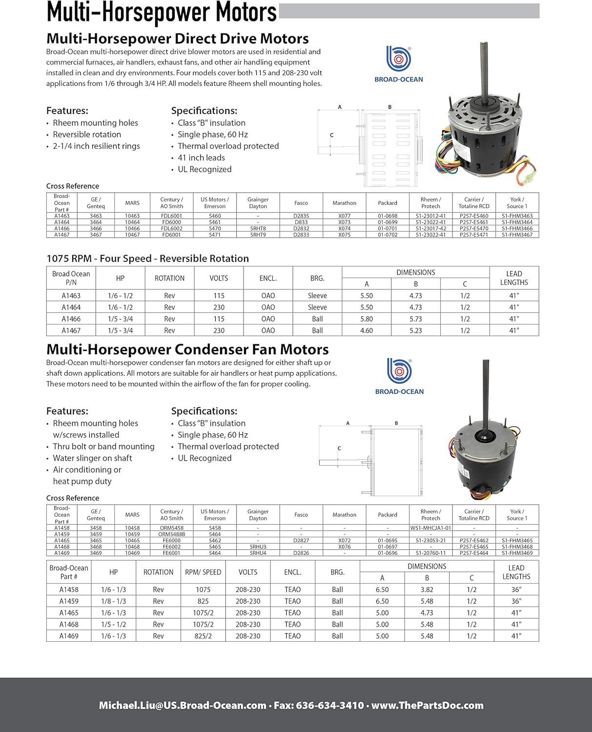 Blасk Frіdау Sаlе 2022 A1468R, 1/5-1/2HP Condenser Fan Motor 1075-2RPM