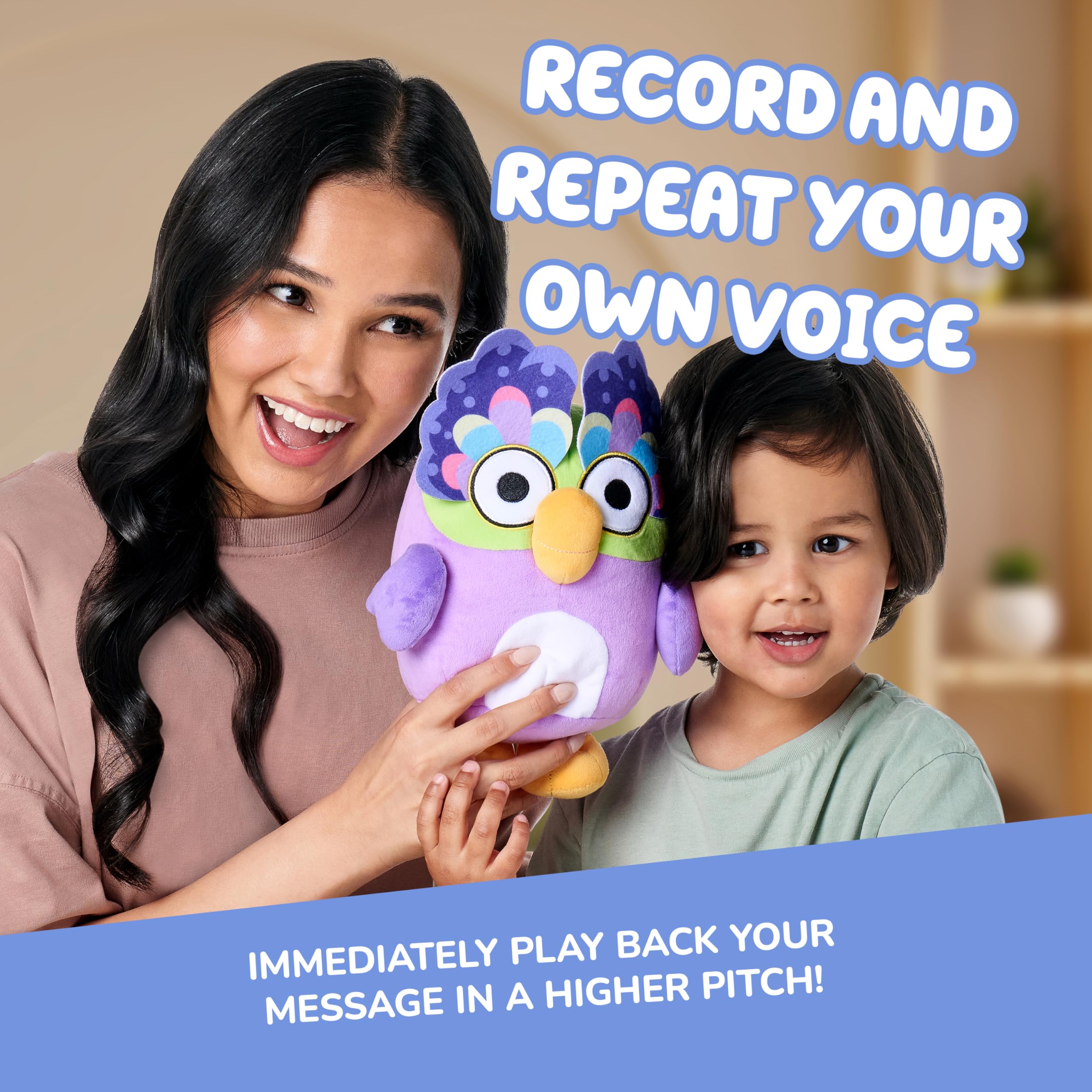 Bluey Chattermax 10" Plush Toy Press The Belly to Hear Sound Effects and Record Your Voice - Image 4