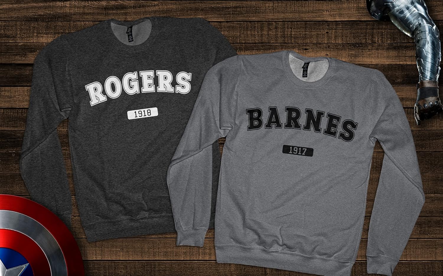 Barnes 1917 Sweatshirt Rogers 1918 Shirt Winter Soldier Sweater Superhero Matching Couple Crewnecks