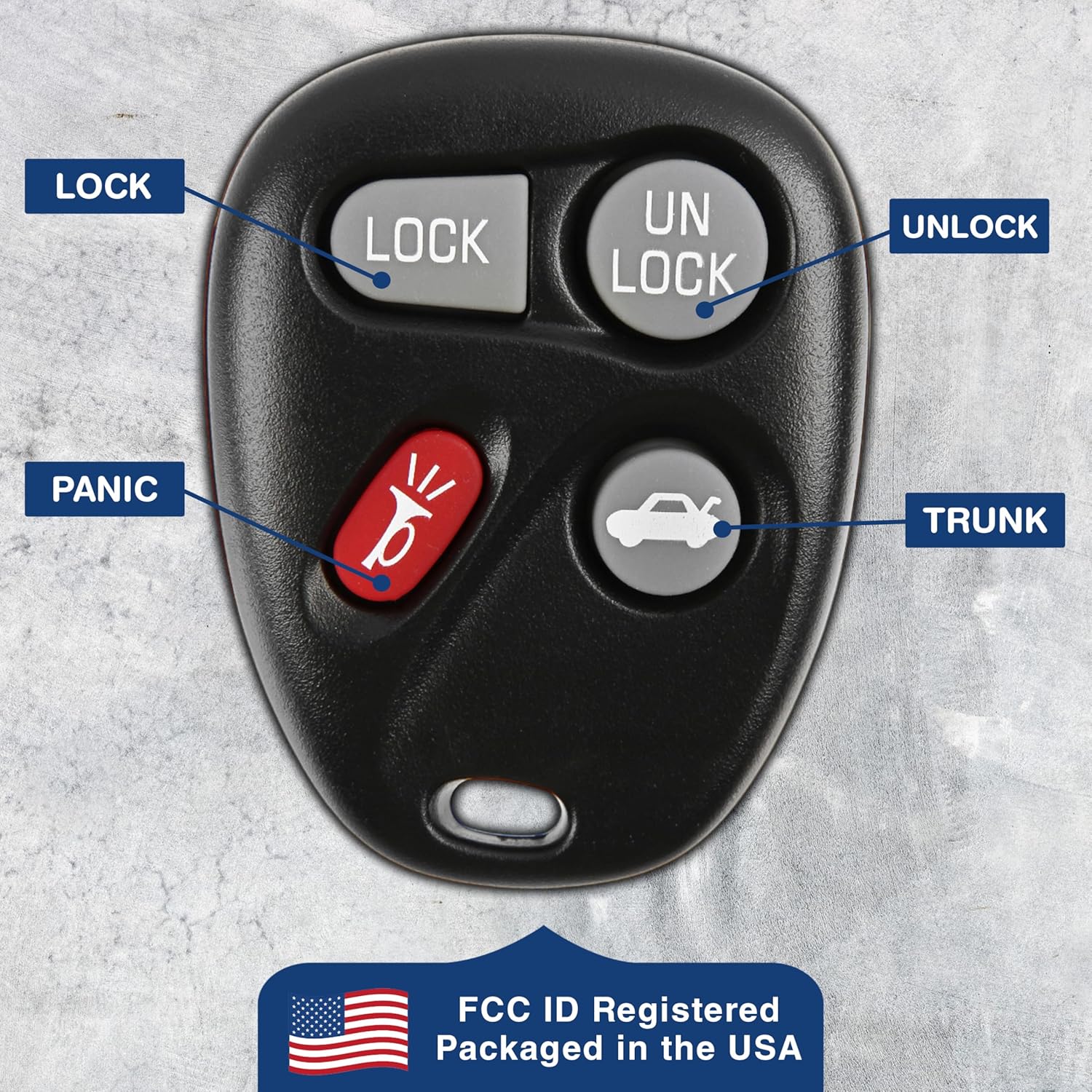 2X KeylessOption Key Fob Replacement for 1996 1997 1998 1999 2000 Buick Cadillac Chevrolet Chevy GMC Oldsmobile Pontiac Keyless Entry Remote Control, 4-Button 16245100-29, Programming Guide Included