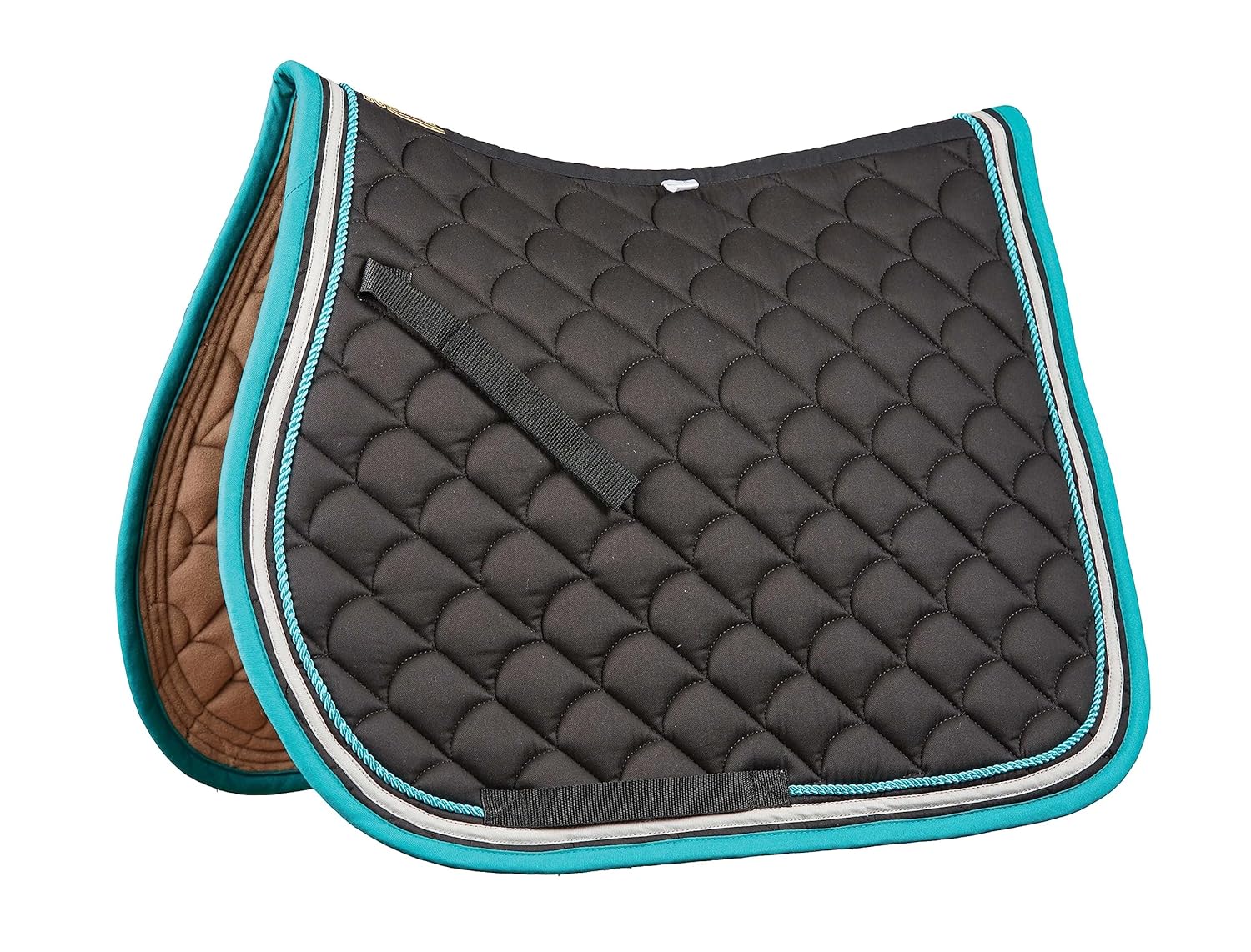 Roma Crescent All Purpose Saddle Pad, Black/Grey/White, Full