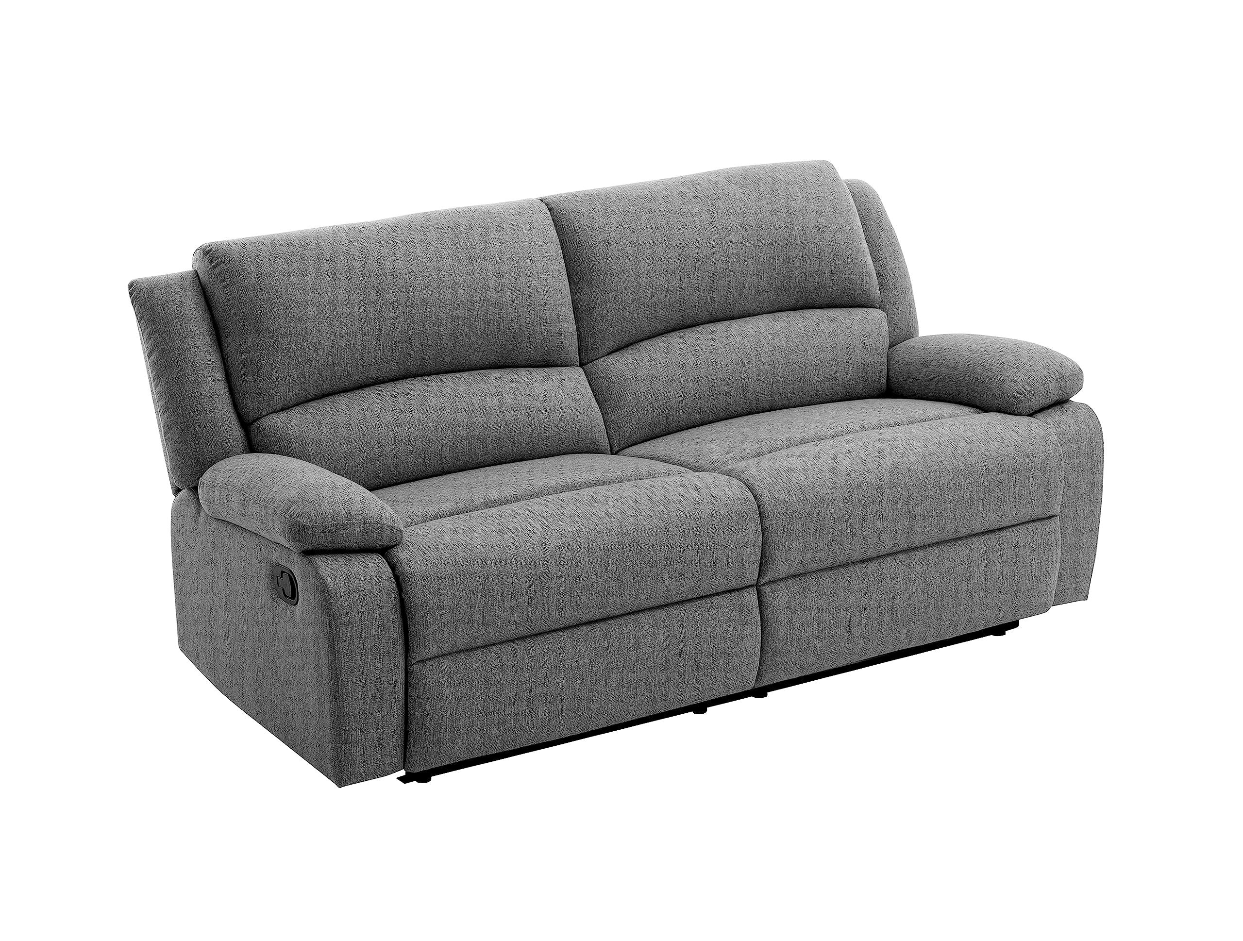 LOUNGITUDE - DETENTE - Canapé de Relaxation - Manuel - 3 Places - Inclinaison réglable - en Tissu - Gris Clair -L193cm