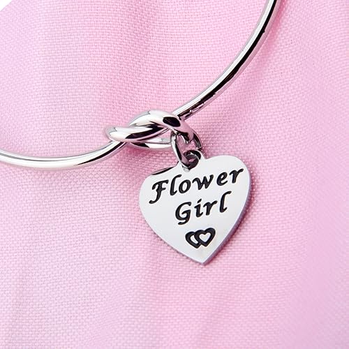Miniatura 2 de SEIRAA - Pulsera para niña de flores con nudo de amor, joyería de boda, regalo para Flowergirl
