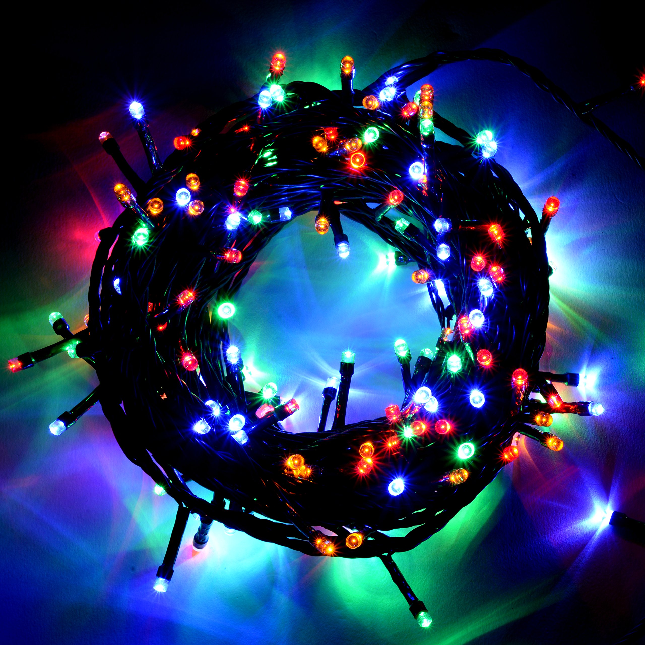 WeRChristmas 200 LED Christmas Tree Lights String with Chasing/Static Settings with 19 m Cable, Multi- Colour - Image 2