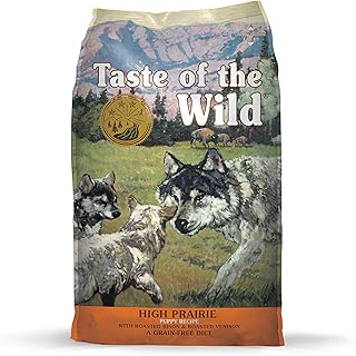 Taste of The Wild Grain Free Premium High Protein Dry Dog Food High prairie Puppy Recipe with Roasted Bison & Roasted Venison 12.7kg