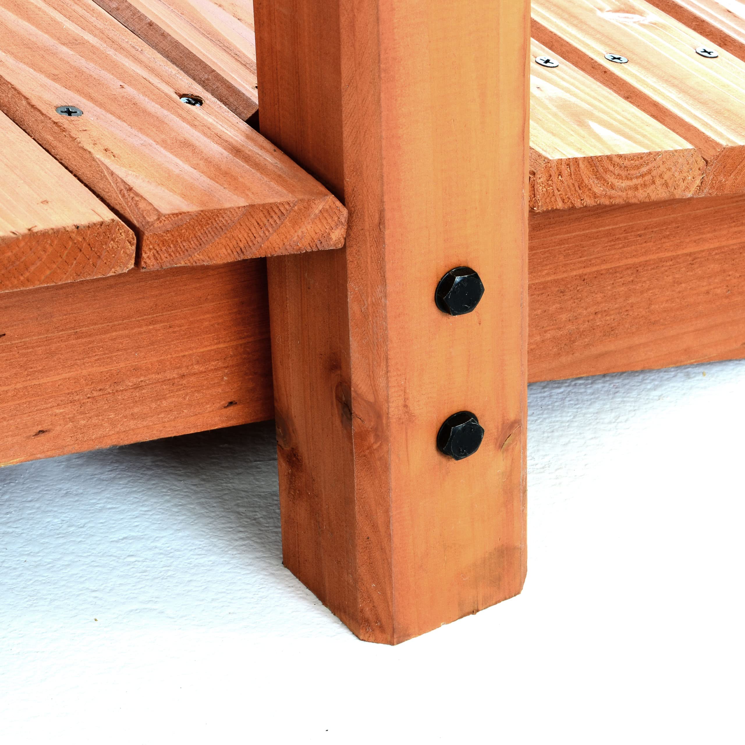 NEXOS Große Holzbrücke mit Geländer - Farbe: Rot Braun - 250x90x110 cm