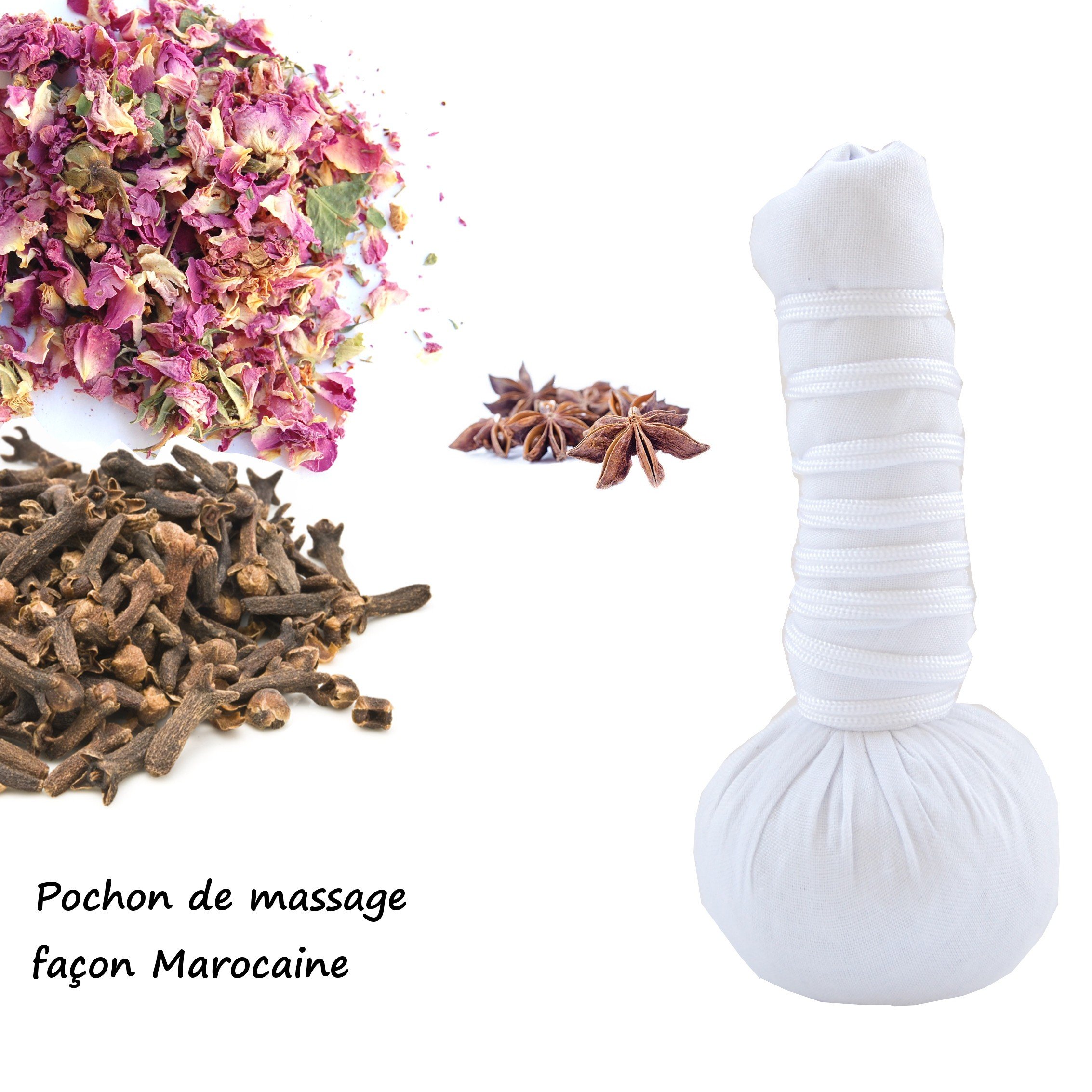Balla - Pochon de Massage ayurvedique aux plantes bio et naturelles façon marocaine110g