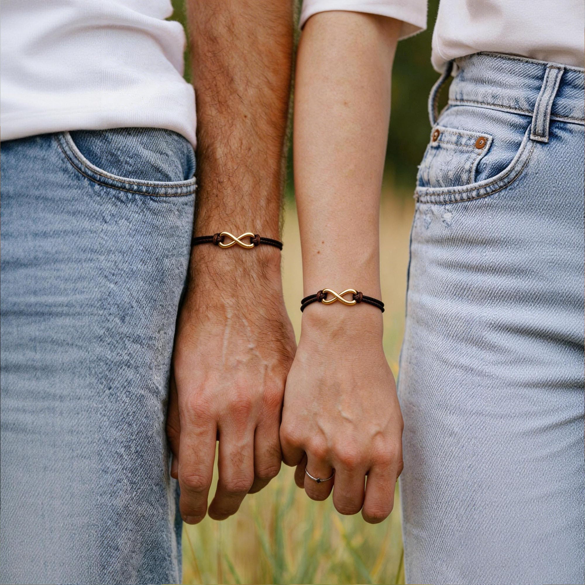 Glowvibe Bronze 8th Anniversary Wedding Gifts,Matching Bracelets For Couple 8th Anniversary Present for Him and Her Bracelets Infinity Knot