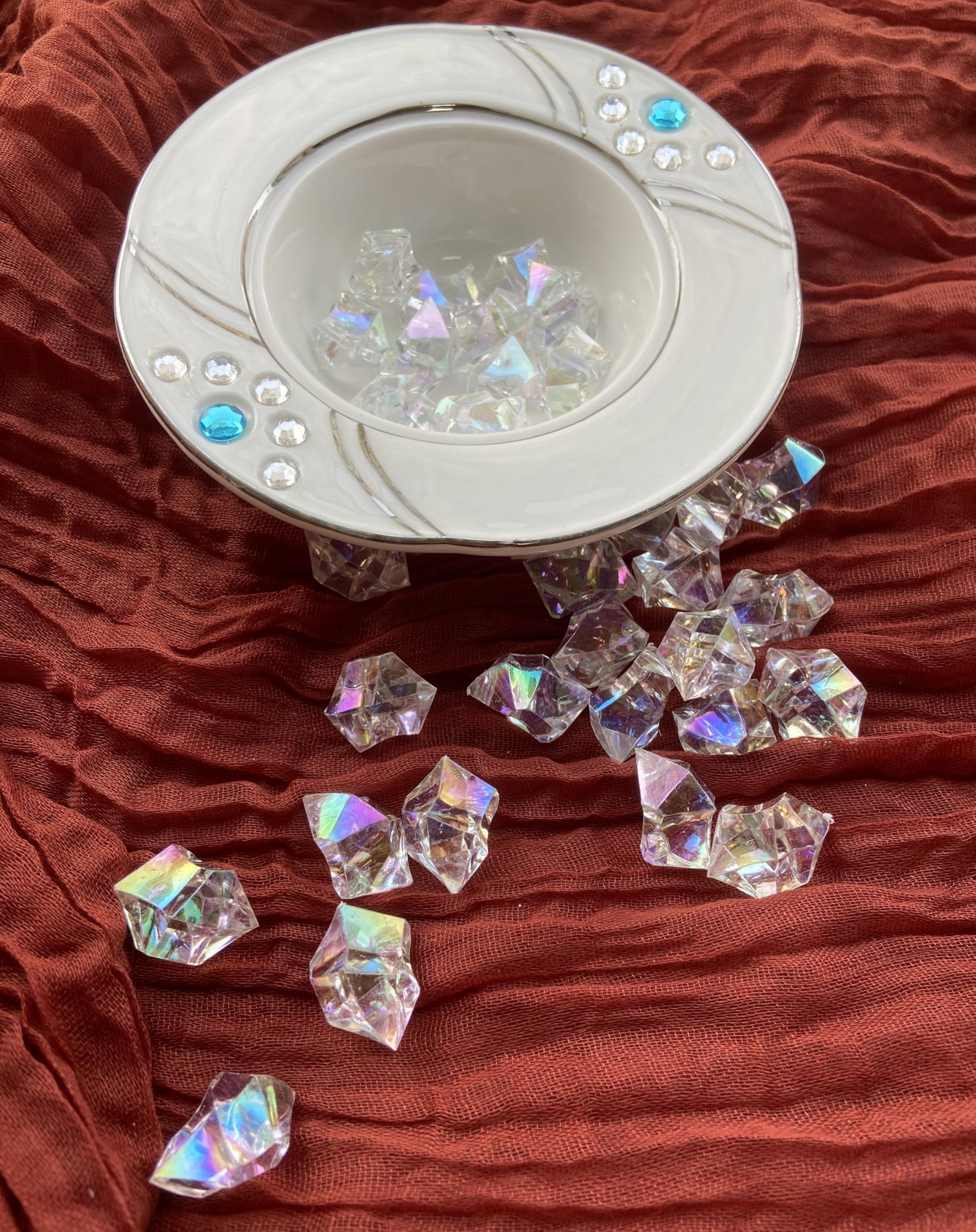 Acryl-Edelsteine, Kristalle, schillernd, klar, 250 Stück, Kunststoffdiamanten, Vase, Tafelaufsatz für Weihnachten, Regenbogen-Effekt, Vasenfüller, Hochzeitsdekoration, Party, Tischstreuung (schillernd