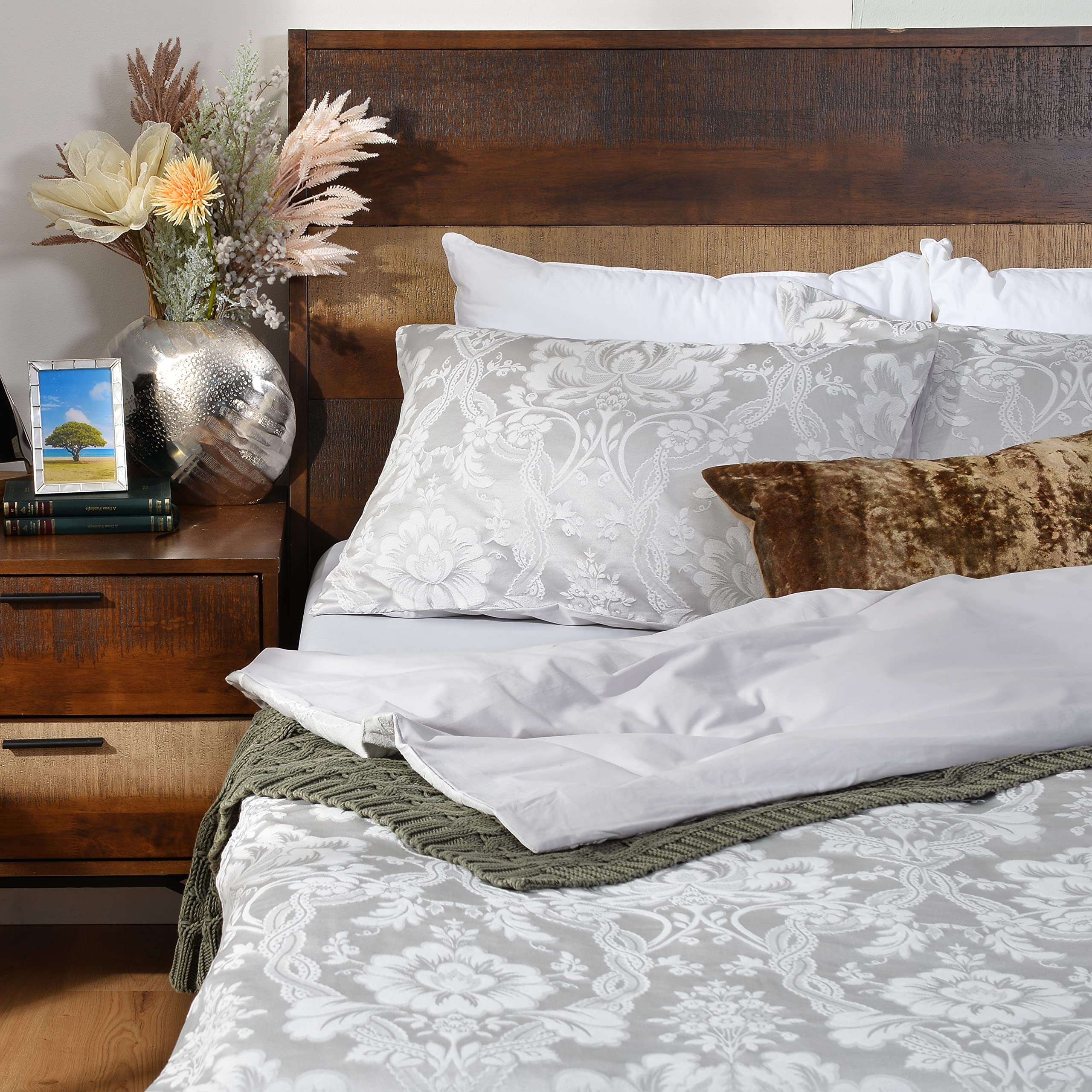 YF41367118 4-teiliges Bettwäsche-Set Audrey 200x220cm grau