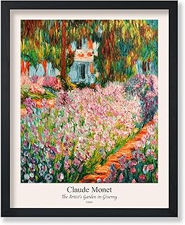 Monem Art Vintage Claude Monet Poster - Retro The Artist's Garden in Giverny Print - Impressionism Art - Flower Art - Classic Painting Art - Floral Bedroom Wall Decor - 8x10 UNFRAMED Wall Art