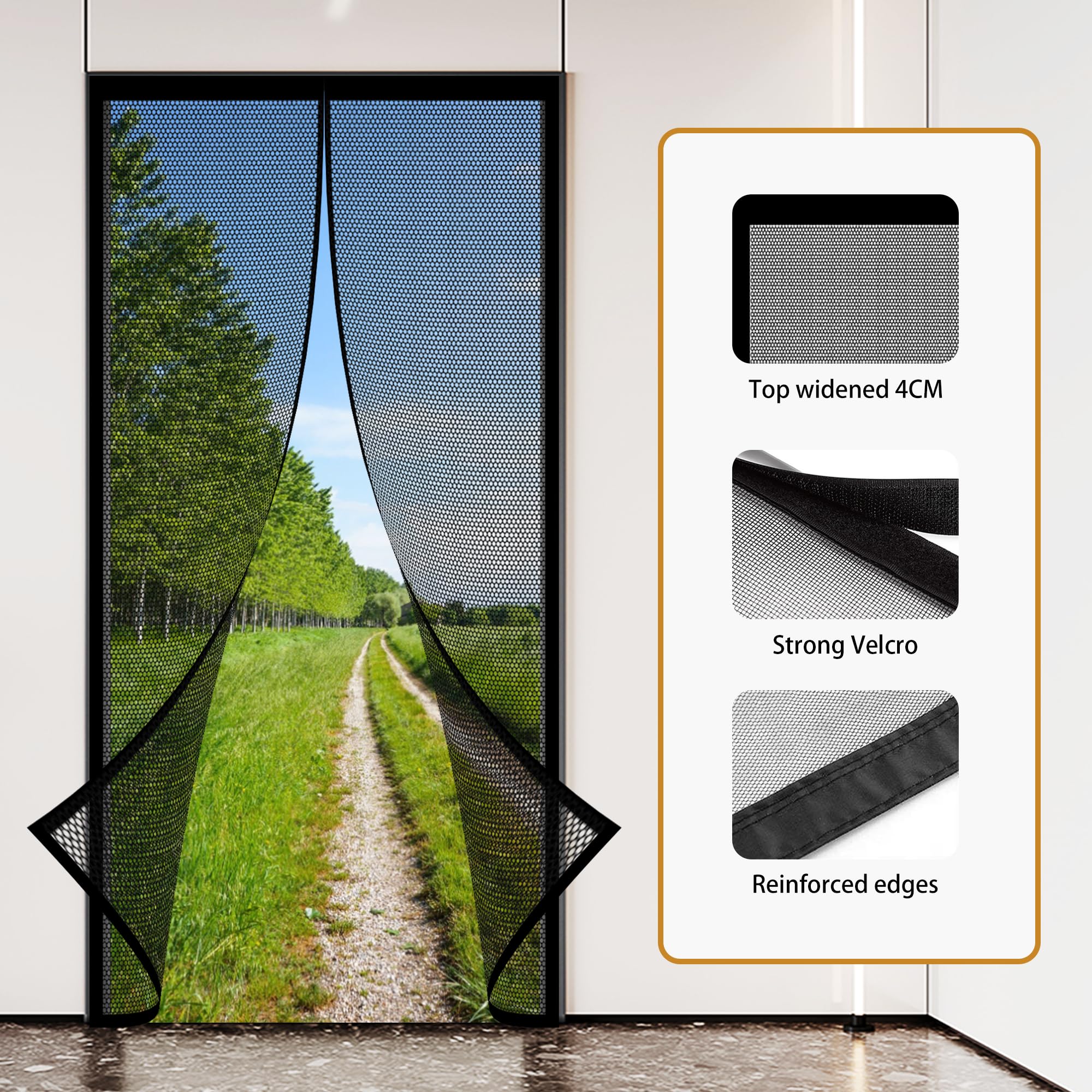 Zanzariere Magnetiche per Porte Finestre 126 x 240 cm Tenda Zanzariera Porta Finestra Anti Zanzare Insetti per Porte Finestra, Nero