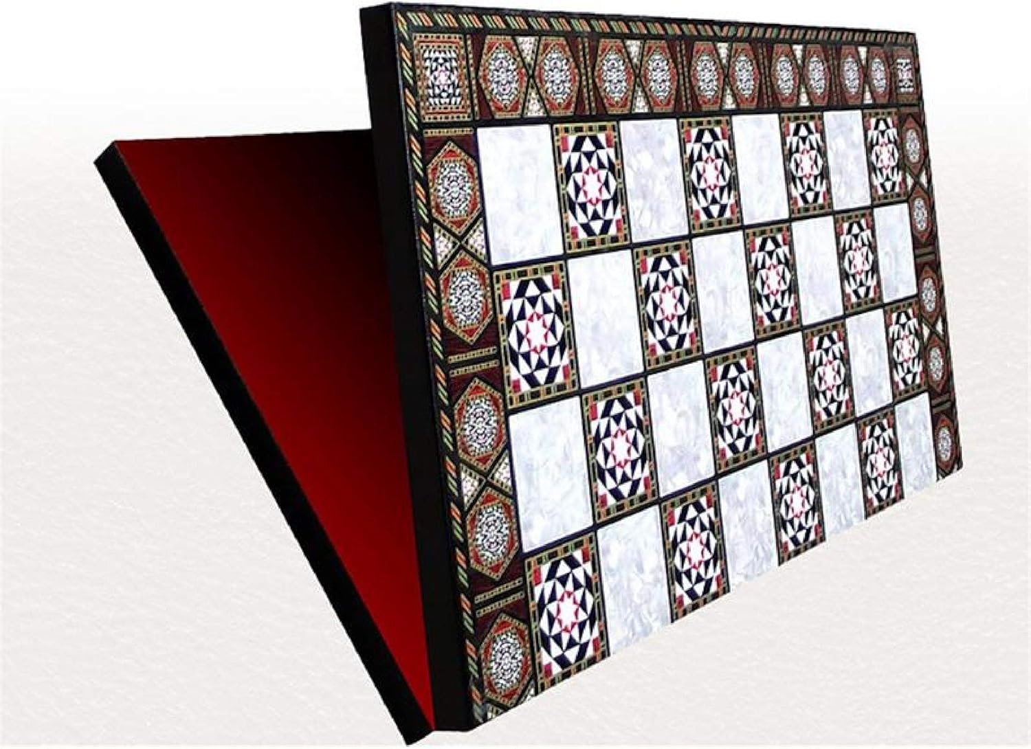 GiftHome Historical Ancient Egypt Pharaoh Figures Metal Chess Set for Adults, Handmad Pieces and Mosaic Design Wooden Chess Board King 3.4 inc