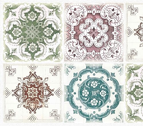 Dundee Deco Panel de pared 3D de PVC con azulejos sintéticos de color verde beige, 3.1 pies x 1.6 pies (37.8 in x 18.9 in), decoración de paneles de