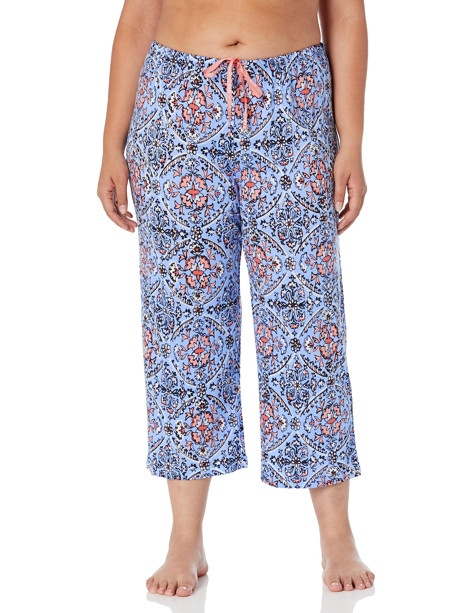 HUEWomen's Printed Knit Capri Pajama Sleep-Pant