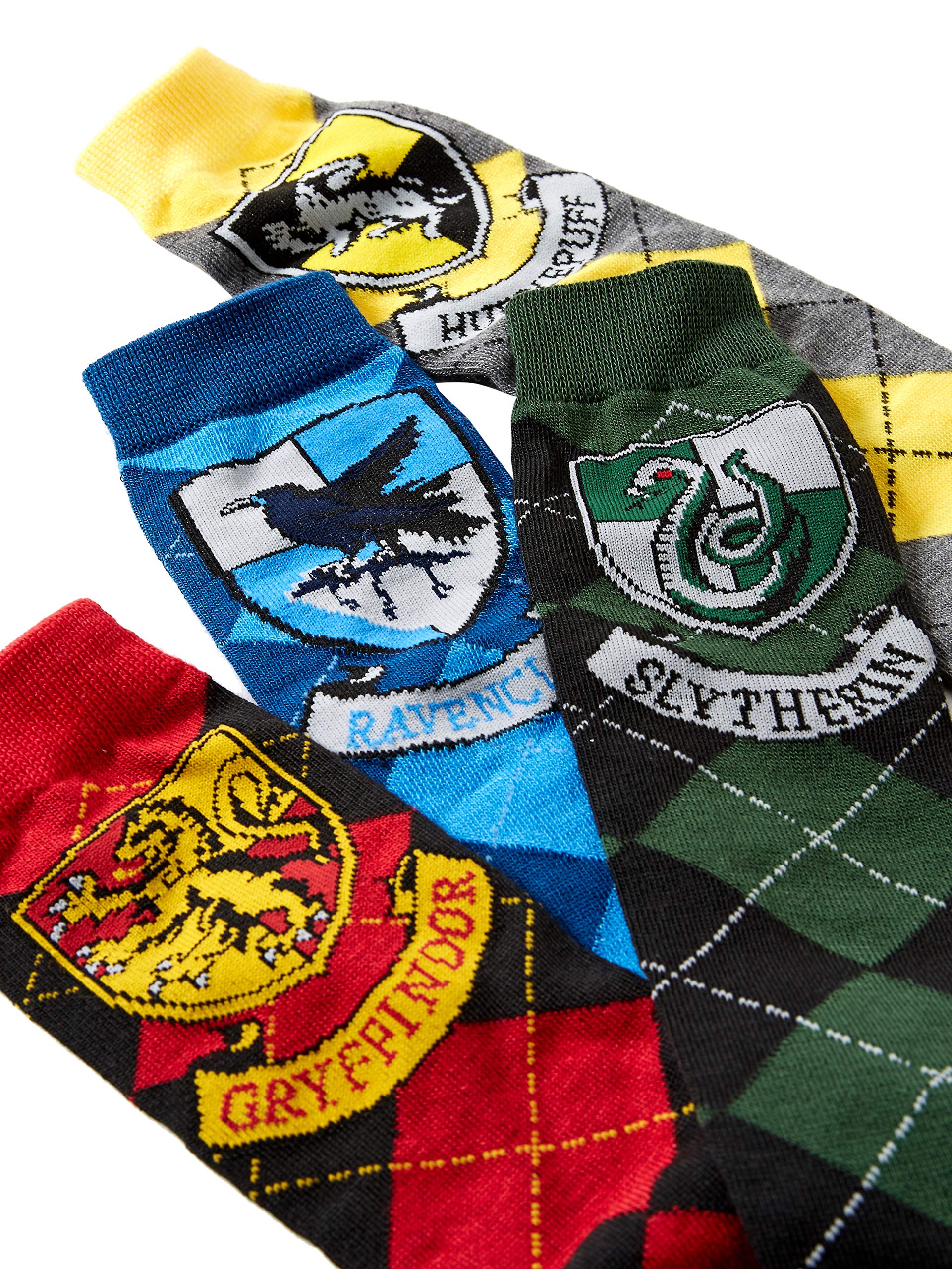 HYP Harry Potter House Crests Argyle Juniors/Womens 4 Pack Knee High Socks