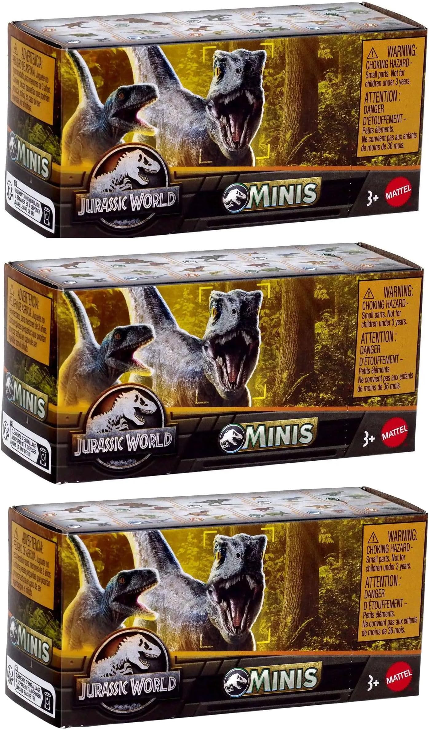 Jurassic World Dinosaurs Minis Surprise Pack Of Dinos Box (Pack Of 3), Multicolor