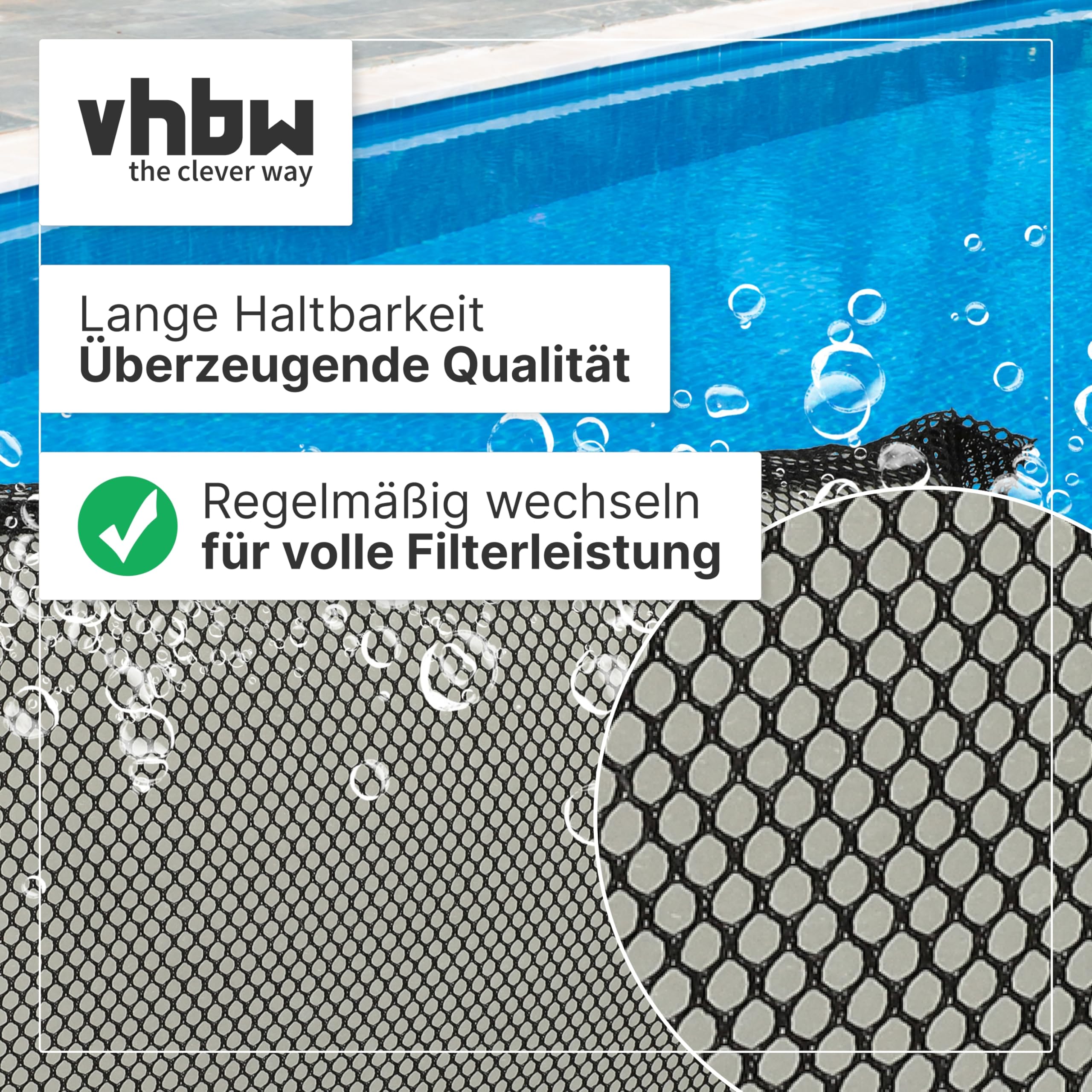 vhbw 2 x podkładka filtrująca kompatybilna z odkurzaczem basenowym Evolution Power 4, robot basenowy – filtr dokładny, 25 x 16 x 4 cm
