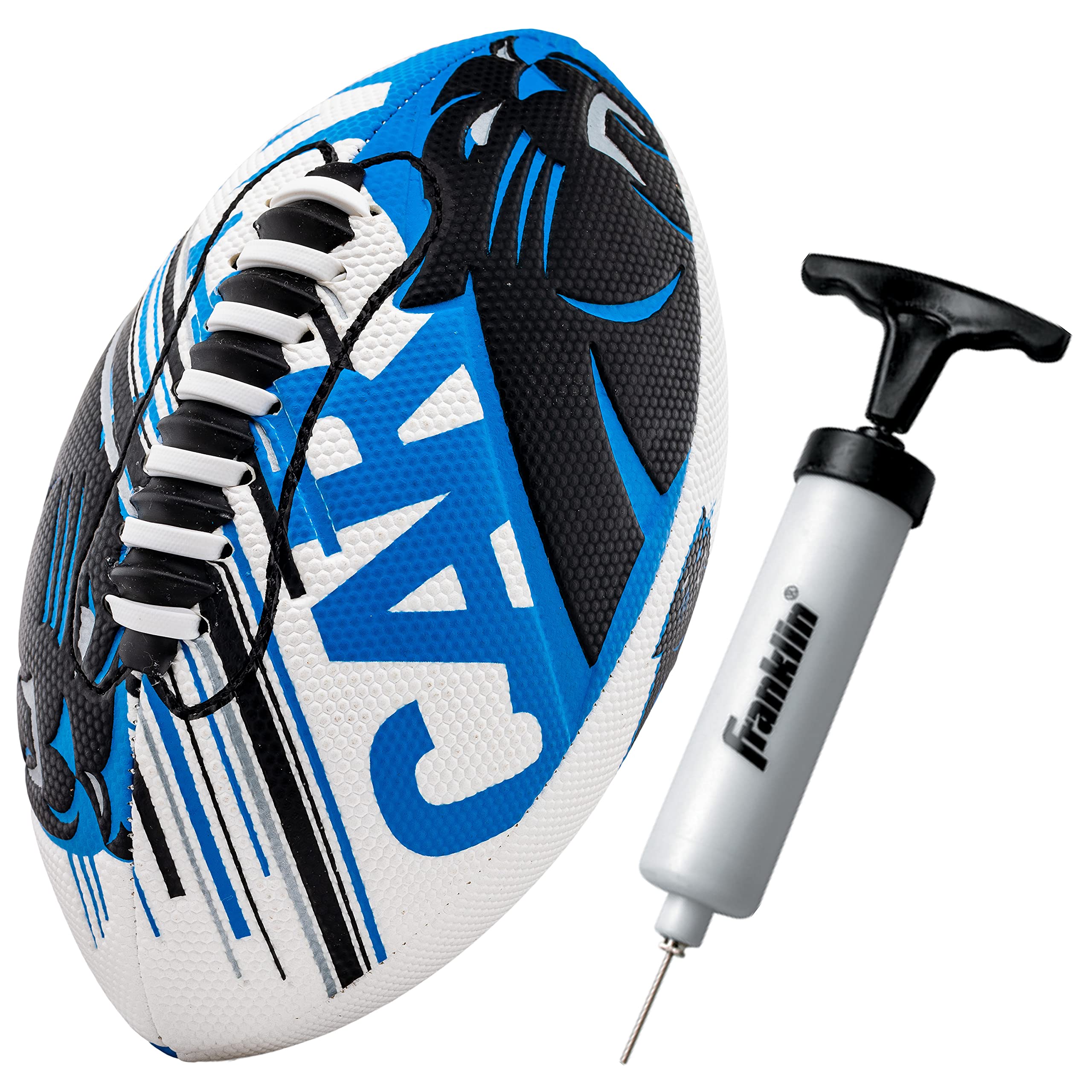 NFL Carolina Panthers Football - Youth Mini Football - 8.5" Junior Size Ball - SPACELACE Easy Grip Texture- Perfect for Kids