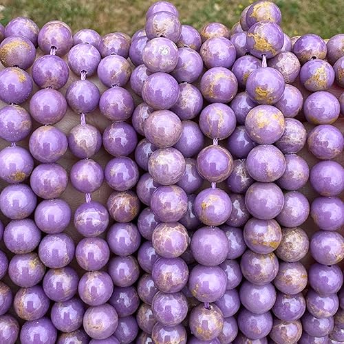 Miniatura 6 de ABCGEMS - Cuentas de yooperlita ahumadas americanas de lago superior (llama parpadeante bajo ultravioleta), piedra de cristal de energía de chakra