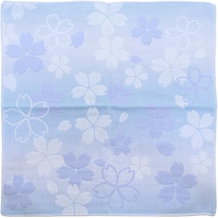 Amazon Co Jp 藤高 今治タオル ハンカチ タオル こてん 雅 桜 ハンド ガーゼ ブルー 約28 28cm B ホーム キッチン