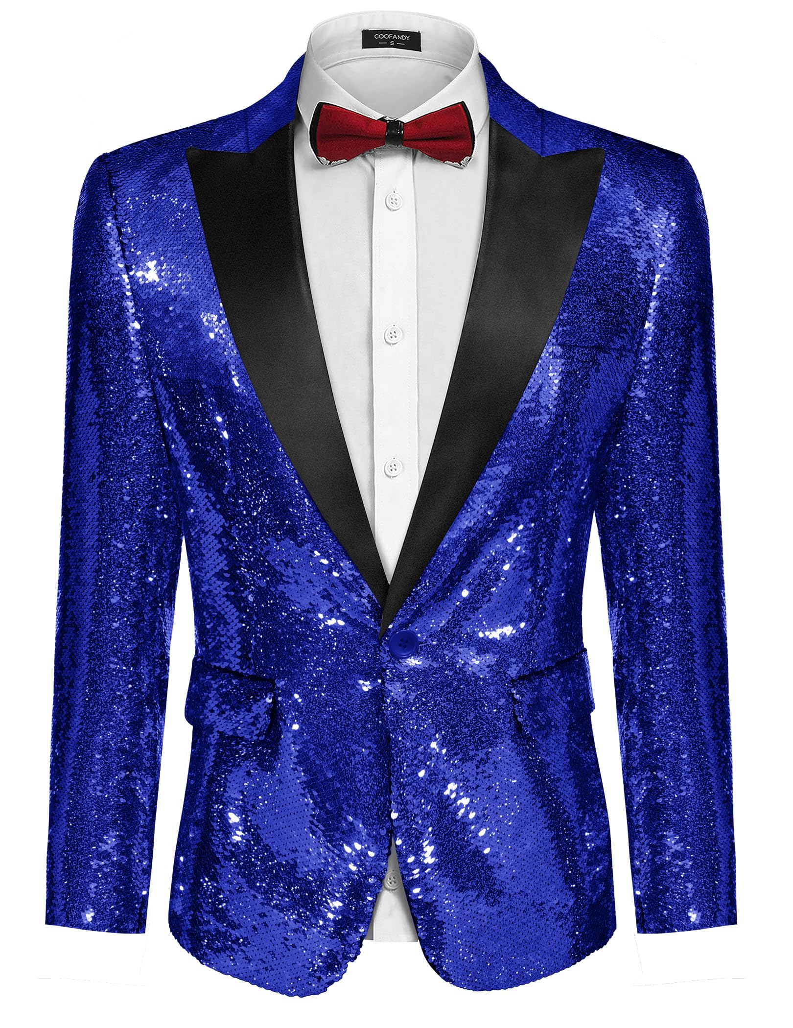 COOFANDY Giacca da uomo con paillettes lucide, per smoking, feste, cene, balli studenteschi