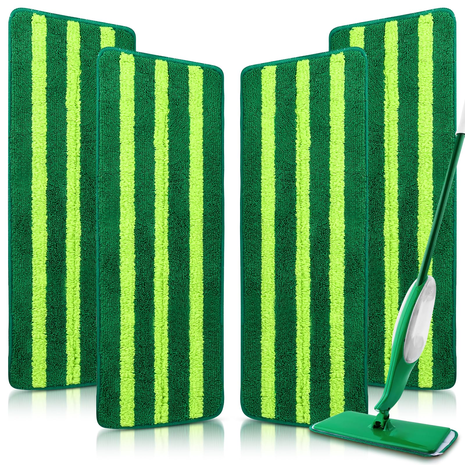 4 Pack Spray Mop Pads Refills Compatible with Libman Freedom Spray Mop, Reusable Microfiber Spray Mop Head Replacement, 16 in Spray Mops for Floor Cleaning (ONLY Pads)