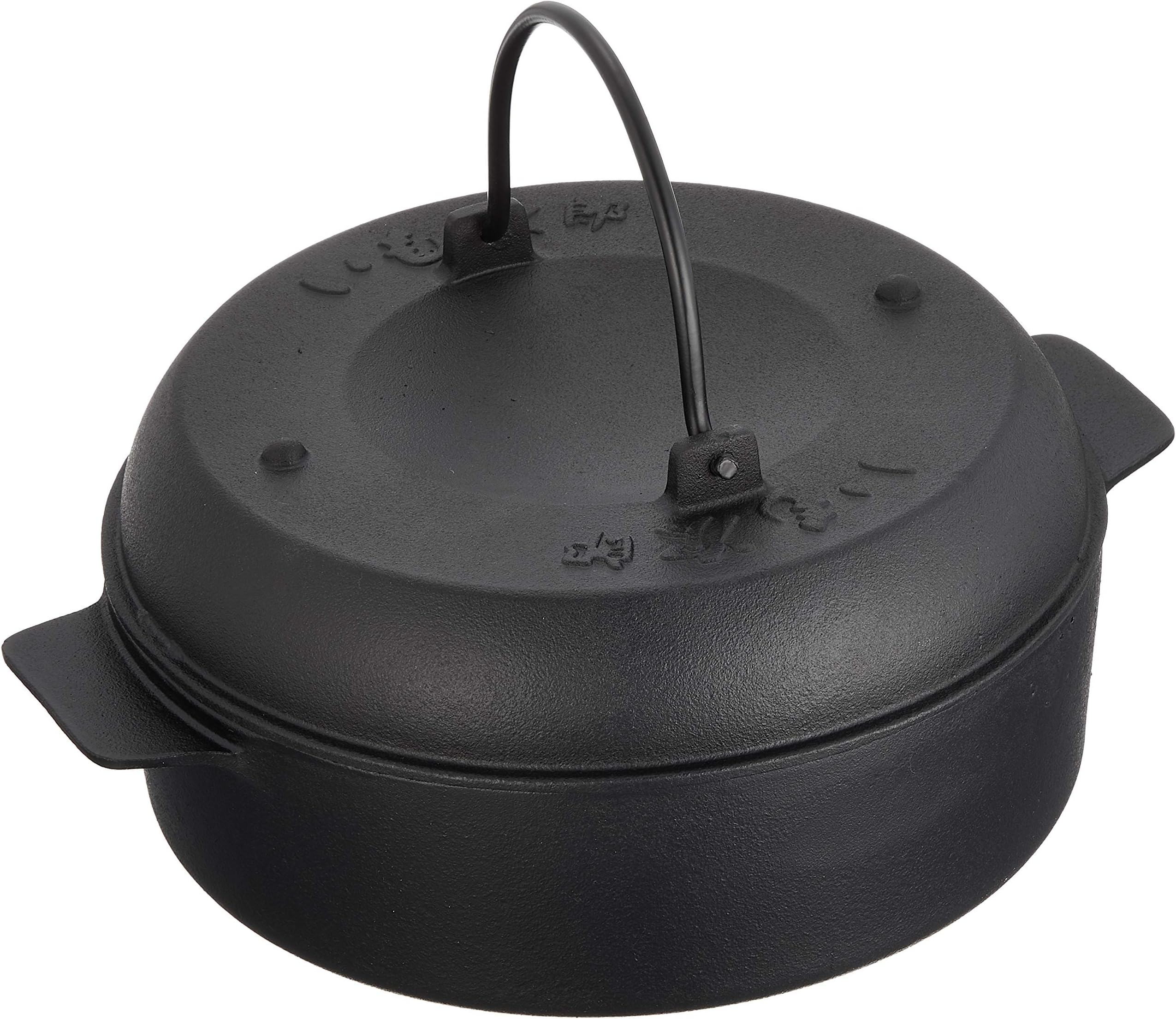 Ikenaga Ironworks Stone Pot, 8.7 inches (22 cm), Induction Compatible, Sweet Potato, Grilled Potato, Black, Imojiro