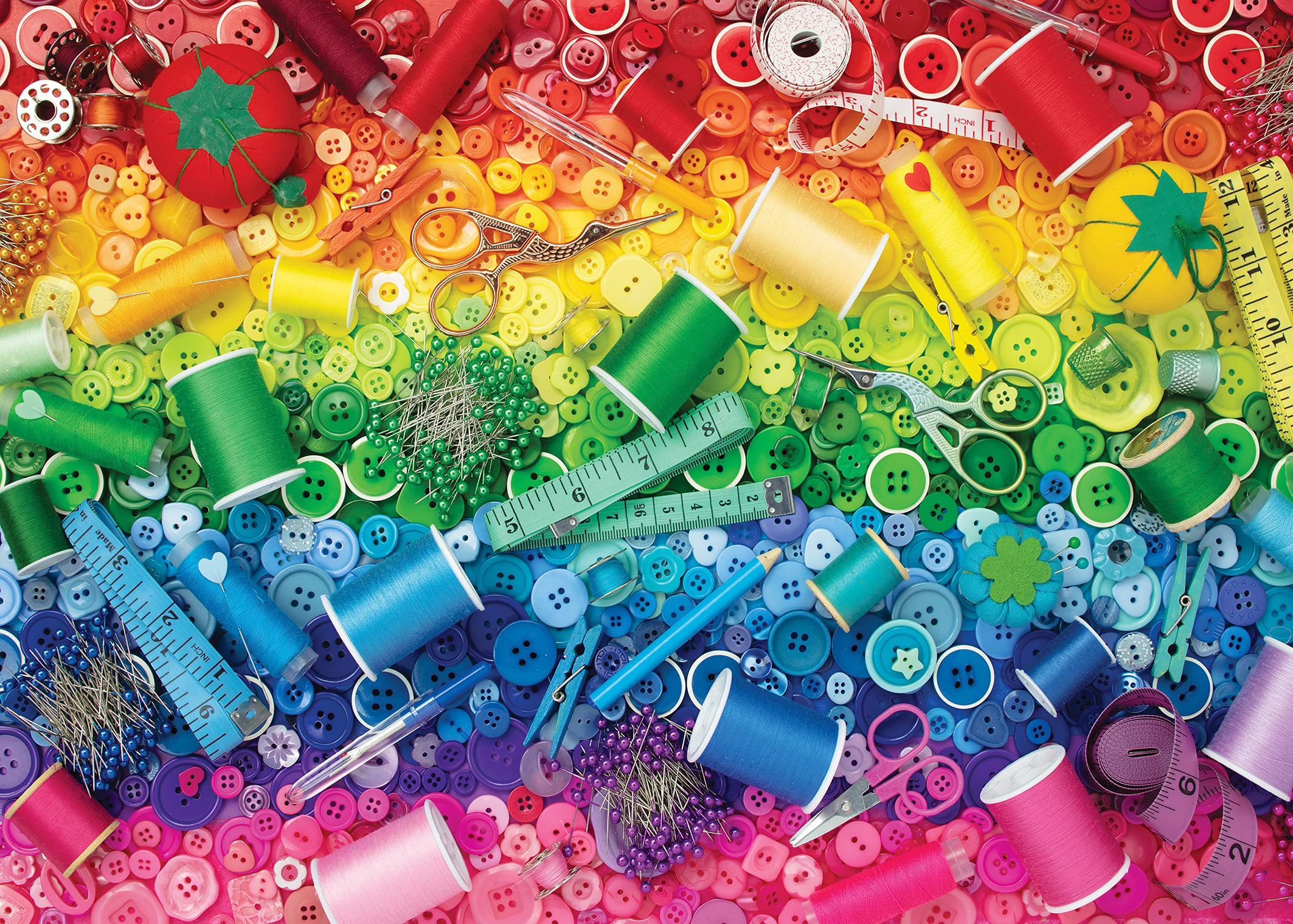 Sewing a Rainbow 1000 Piece Jigsaw Puzzle by Colorcraft