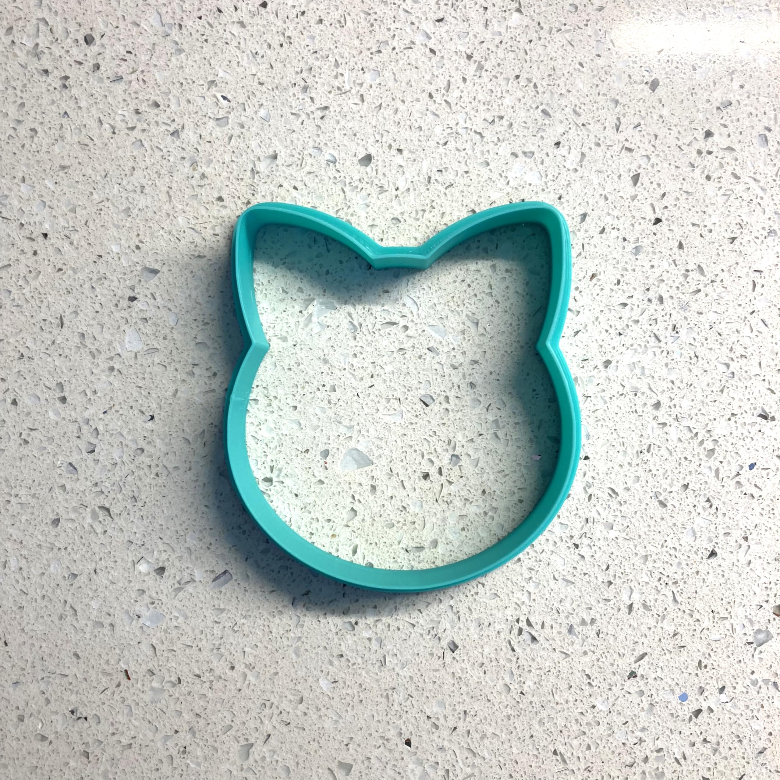 Kedi Şeklinde Kurabiye Kalıbı ve Damga Seti, Turkuaz, Çok Amaçlı Silikon, Şeker Hamuru ve Hamur Şekillendirici, Kedi Temalı Pasta Dekorasyon Malzemesi (8 cm)