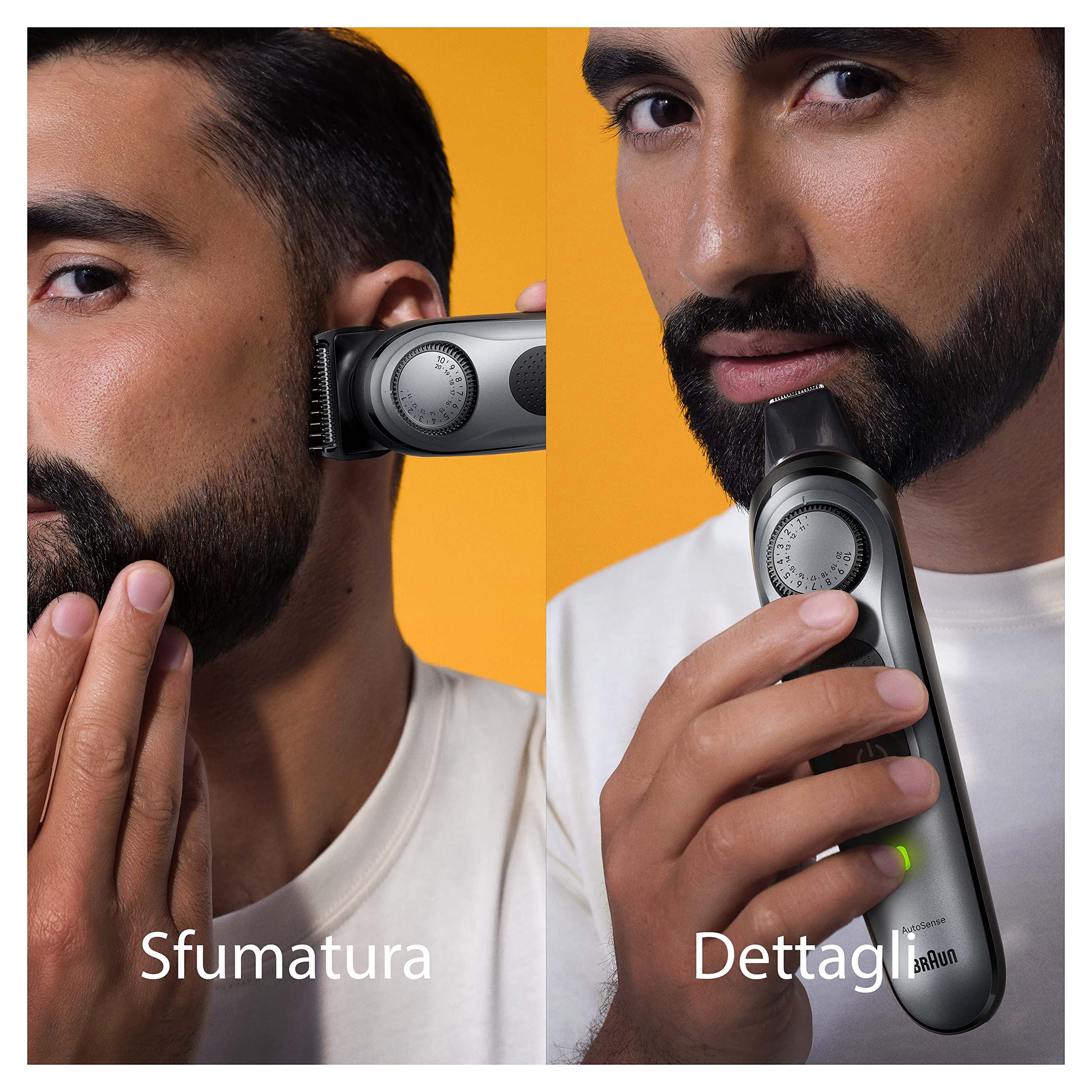 Braun Series 7 RASOIO ELETTRICO BARBA Con lama barba Problade, REGOLABARBA UOMO 40 Lunghezze, Accessori Da Barbiere, Base Di Ricarica, Custodia, BT7420 Nero/Verde Elettrico