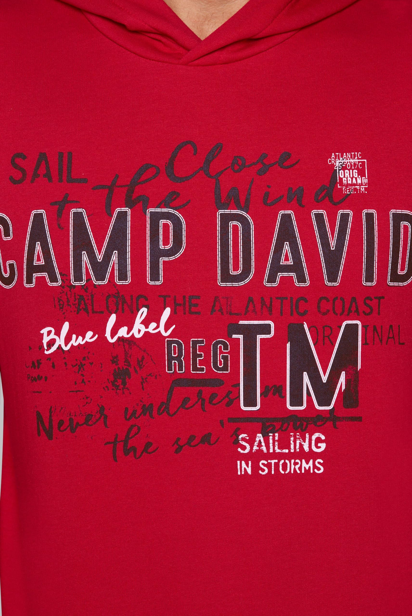 Camp David Herren Leichter Hoodie mit Label Print