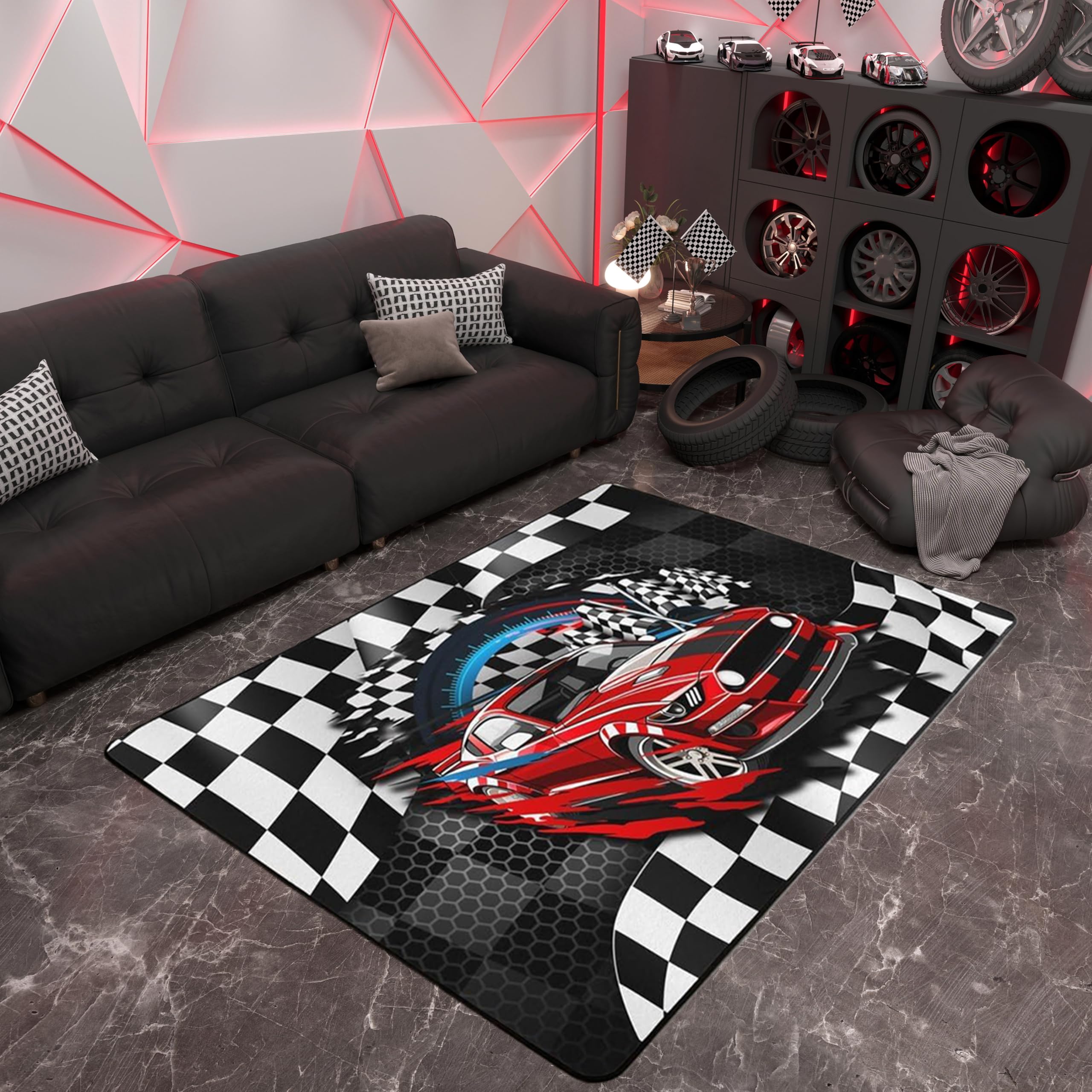 Tapis voiture de course antidérapant, le cadeau de pendaison de crémaillère