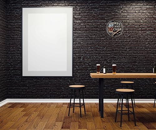 Vista 5 de Letrero de metal retro de estaño redondo vintage para whisky y cigarros, adecuado para el hogar, tienda de calle, garaje, bar, granja, jardín