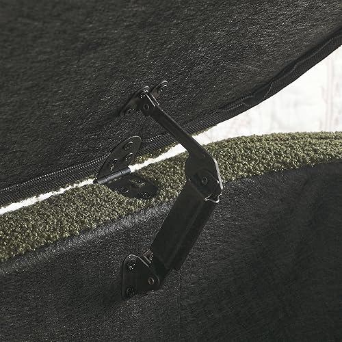 Miniatura 5 de KOSSMAI Banco otomano con almacenamiento, banco de almacenamiento tapizado de tela de 45.5 pulgadas para dormitorio, sala de estar, entrada (verde)