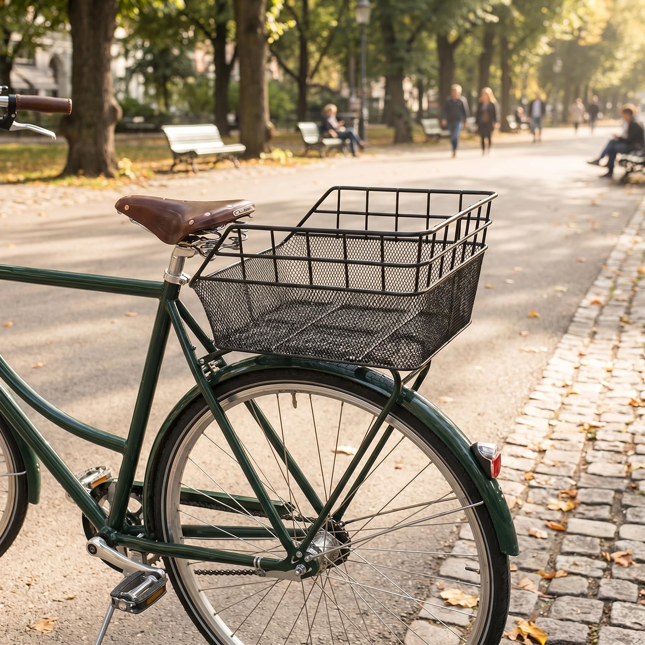 Cestino per Bicicletta XXL - Red Loon - Cestino per la Scuola e la Spesa - Cestino Posteriore - Metallo Nero - Montaggio su Rack