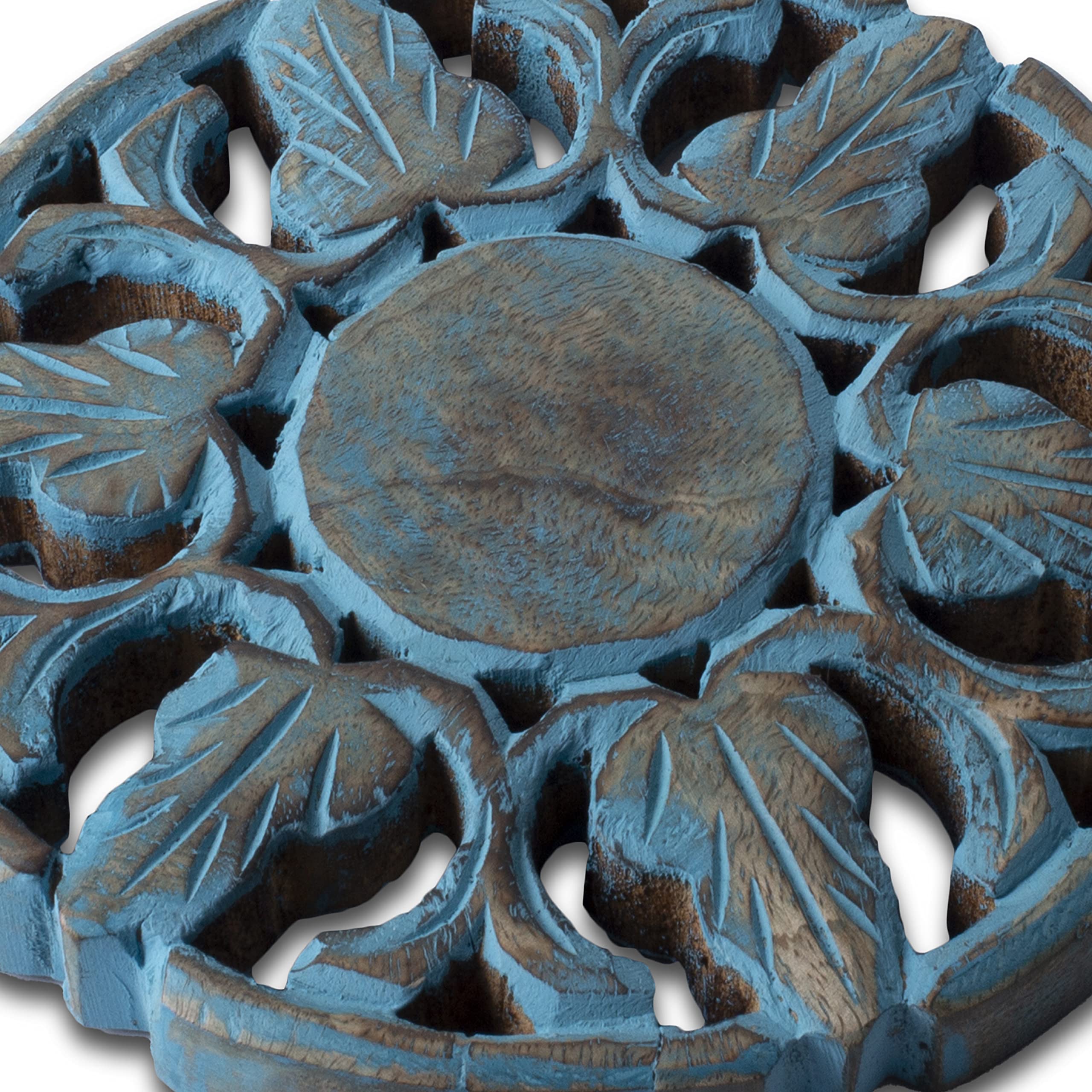 Handmade Wooden Trivet For Hot Dishes Plates & Pots Holder Hot Pad For Kitchen & Dining Table Decor Cookware Heat Resistant Rustic Decorative Carvings...