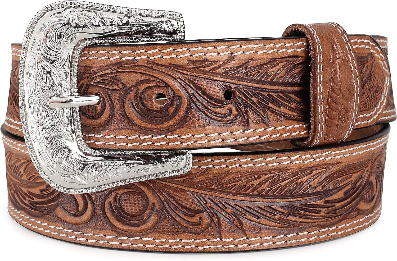 F&L CLASSIC mens Western full grain Leather belt Strap w/Snaps for Interchangeable Buckles, USA,