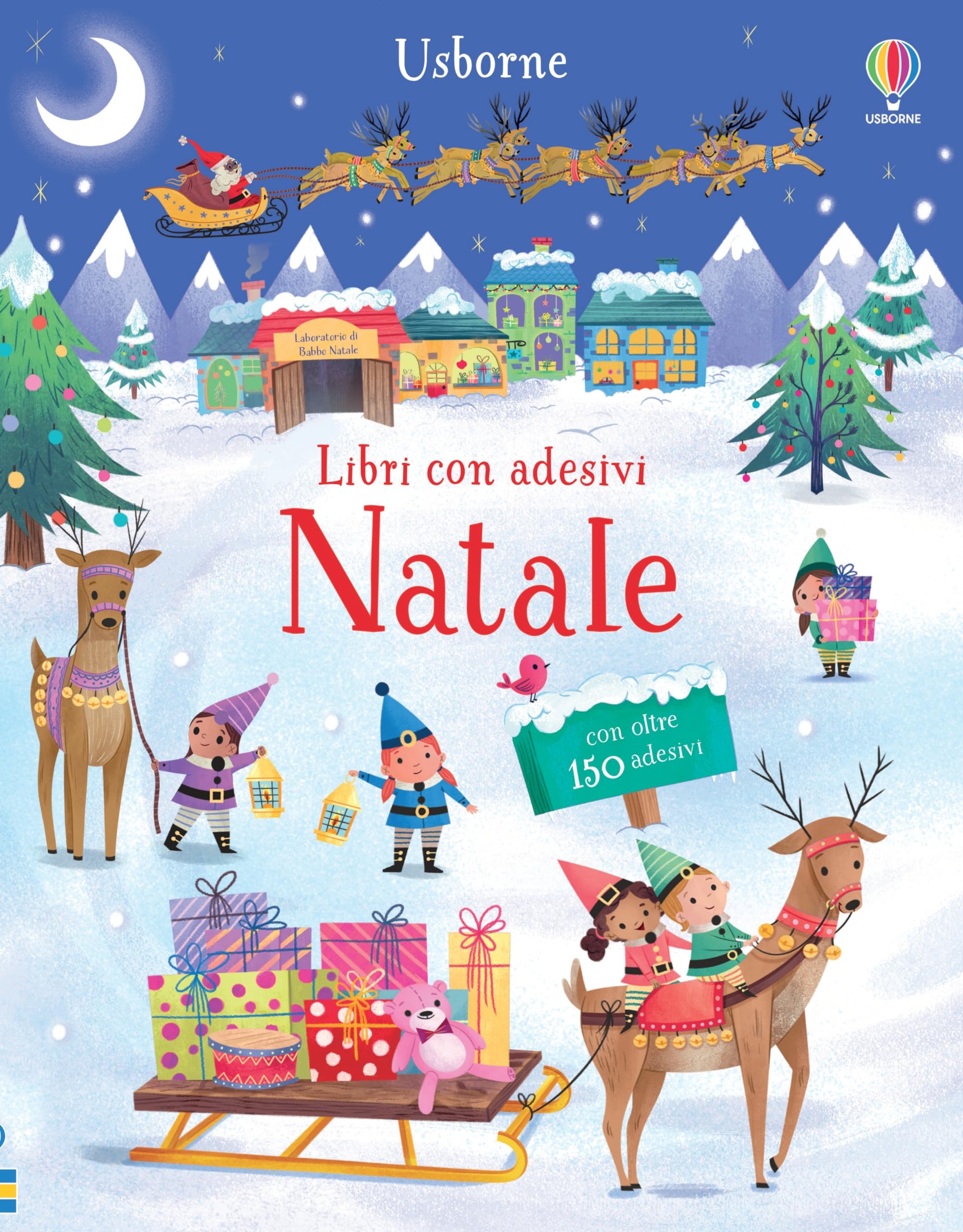 HENBRANDT 180 Adesivi Natalizi Grandi Per Bambini, Riempicalze E Lavoretti Di Natale, Fogli Assortiti