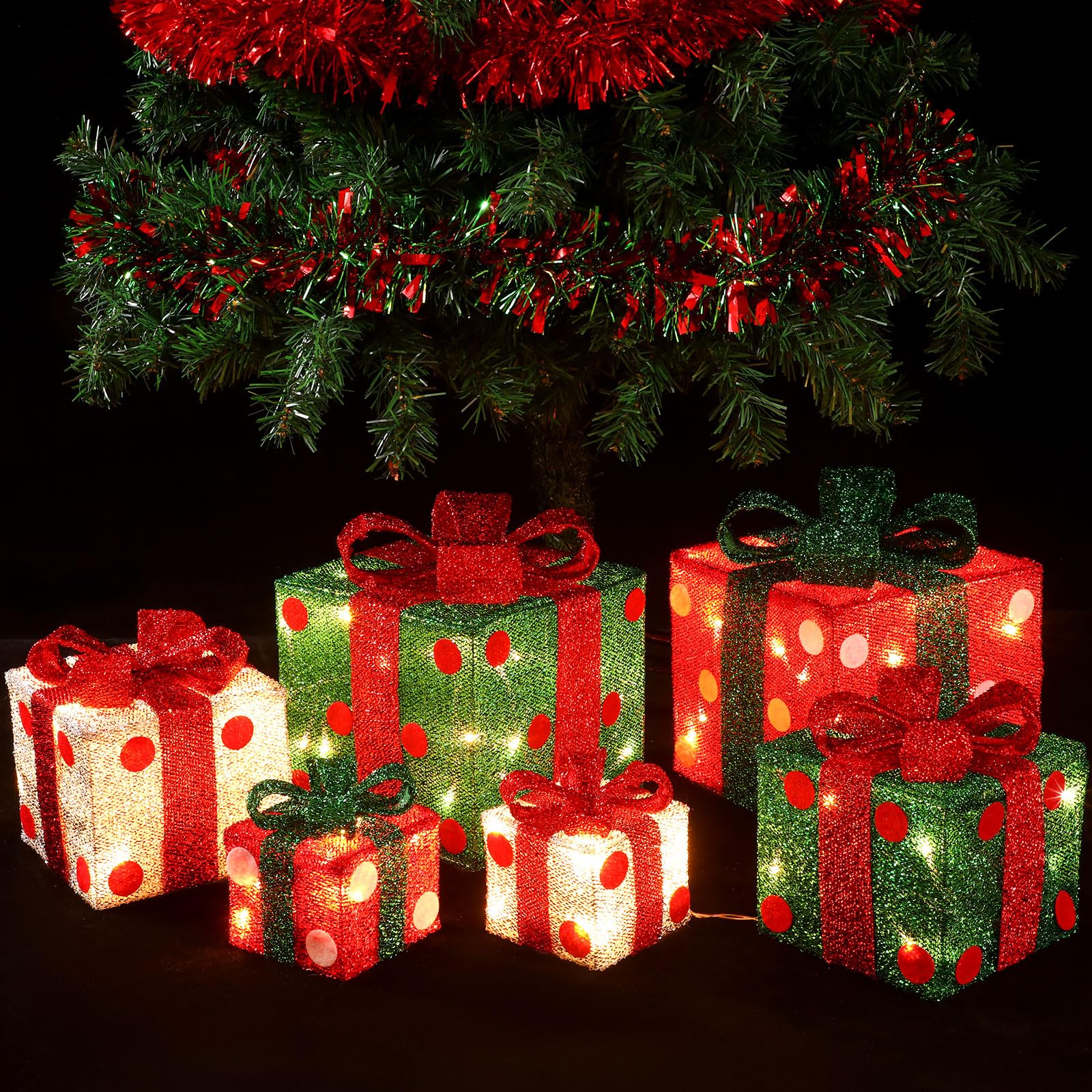 Amazon.com: Qilery 8'' 6 4 Set of 6 Christmas Lighted Gift