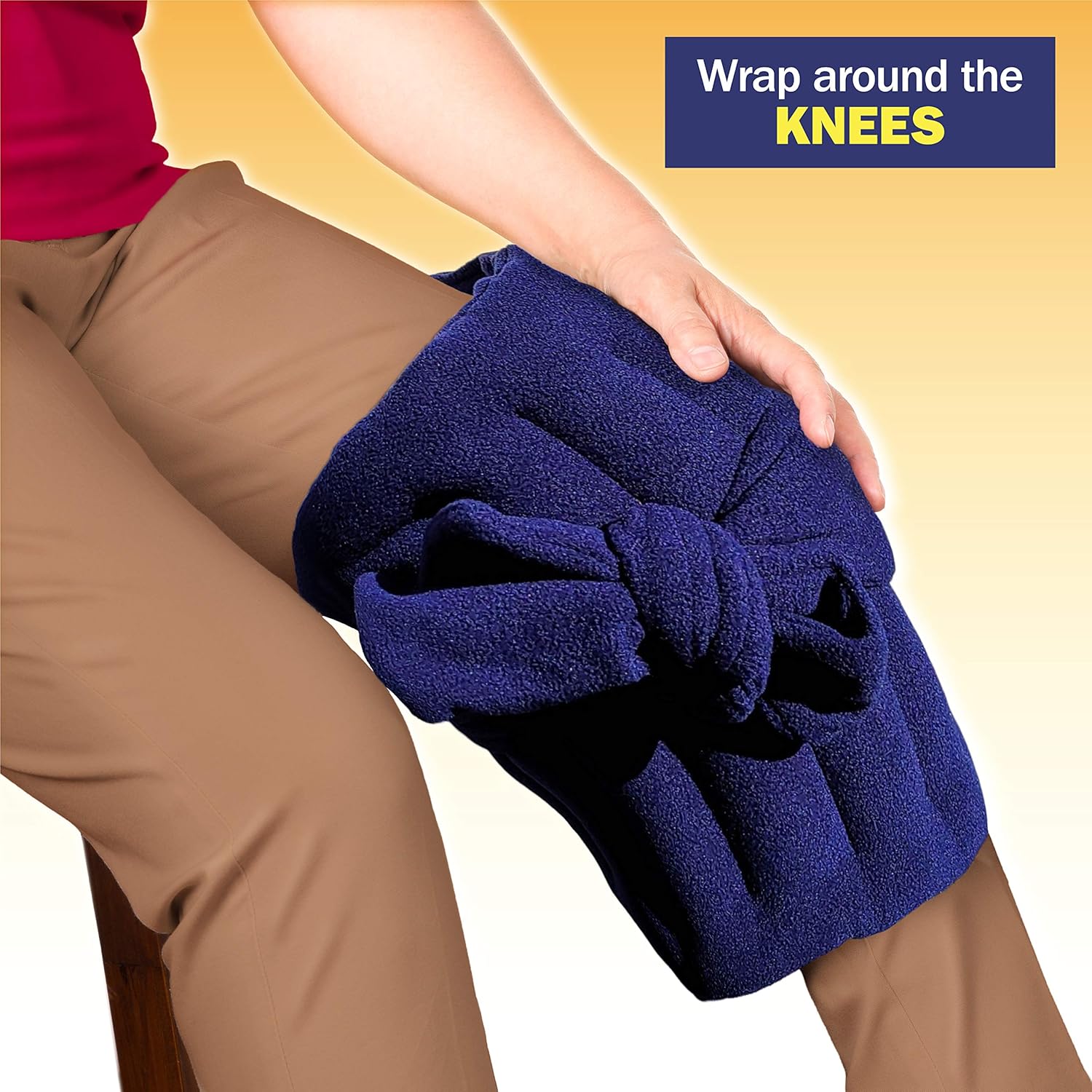 SunnyBay Lower Back Heating Pad & Straps – 78 in. Fleece Heat Wrap for Period Cramps; Anxiety; & Neck, Shoulder, Knee, & Back Pain Relief – Hot & Cold Therapy Microwave Body Warmer, Navy Blue : Health & Household