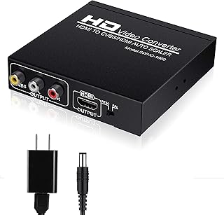 HDMI to RCA and HDMI Adapter Converter, NEWCARE HDMI to HDMI+3RCA CVBS AV Composite Video Audio Adapter/Splitter, with Power Adapter Support 1080P, PAL, NTSC, for HD TV, Older TV,Camera, Monitor, etc