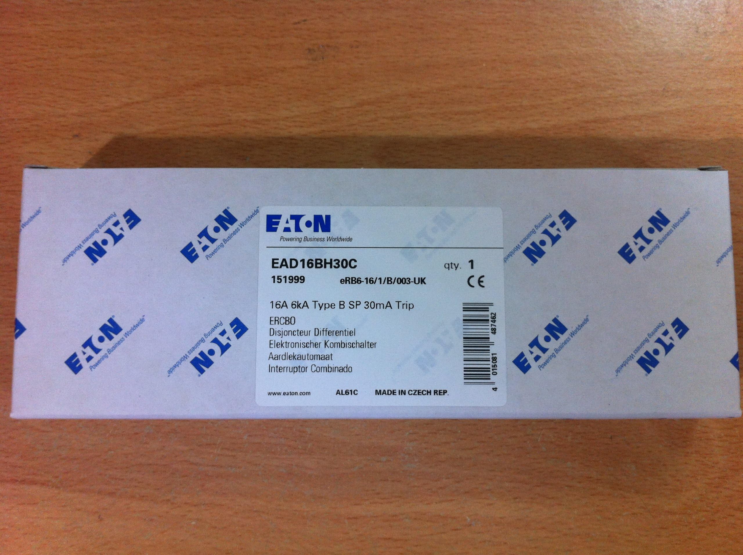 MEM Eaton 16 amp RCBO EAD16BH30C 30ma MCB/RCD B Type