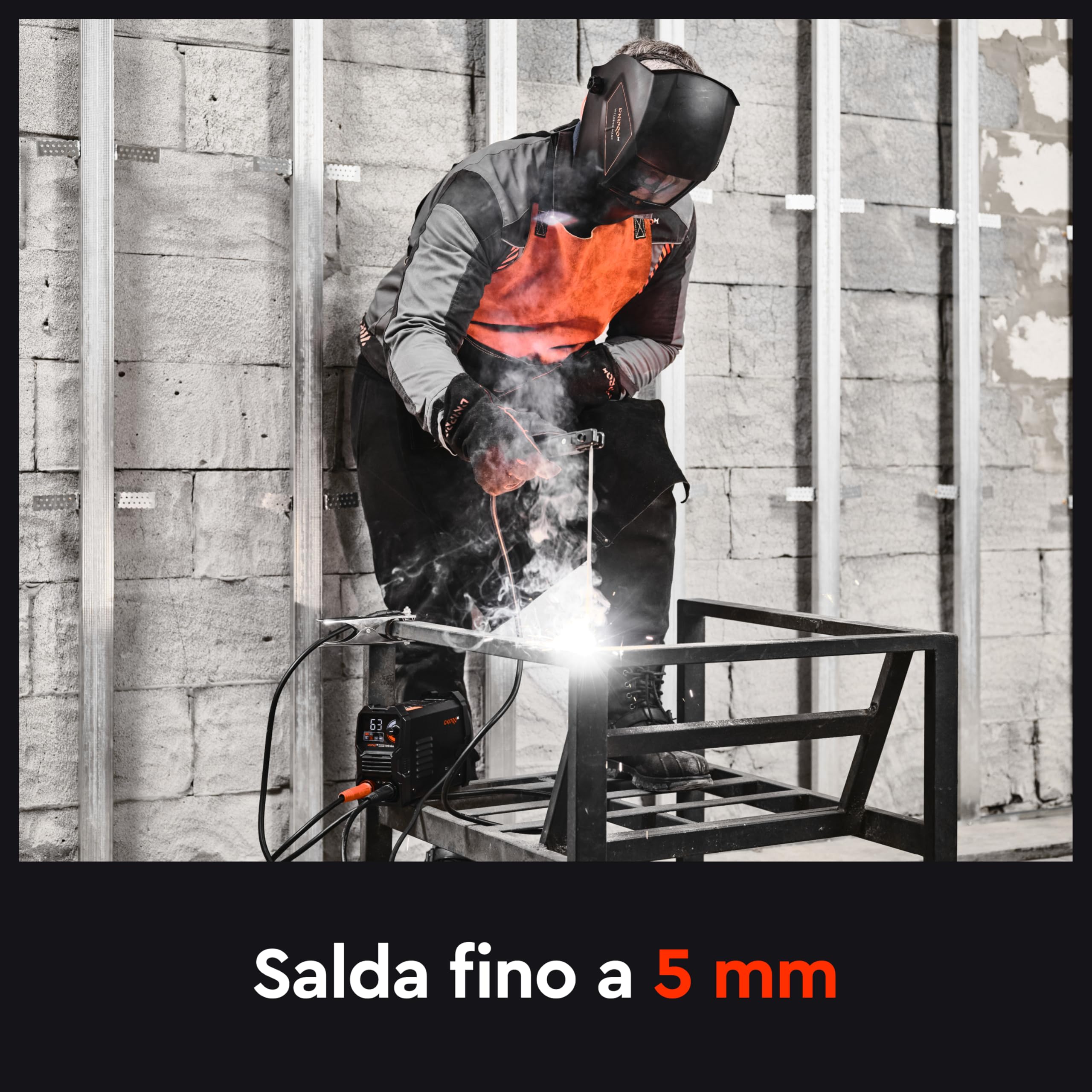Saldatrice Elettrodo i120 Mini 120A 230V - Saldatrice con Hot Start, ArcForce, AntiStick, VRD e Display LED - Saldatrice Inverter Elettrodo per Ferro e Acciaio di Dnipro-M